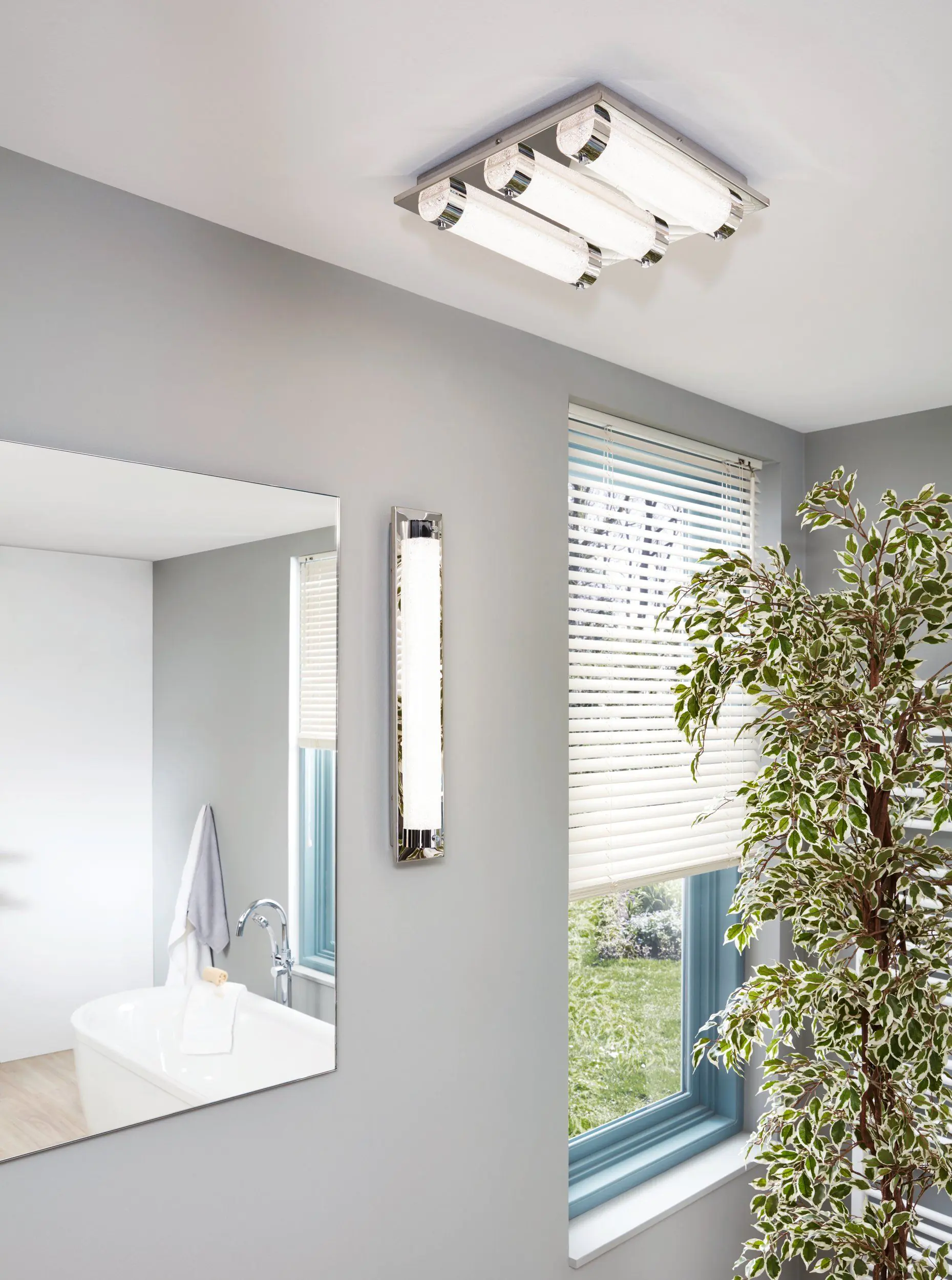 Eglo LED Badleuchte Tolorico chrom 35 x 35 cm neutralweiß Eglo LED Badleuchte Tolorico chrom 35 x 35 cm neutralweiß