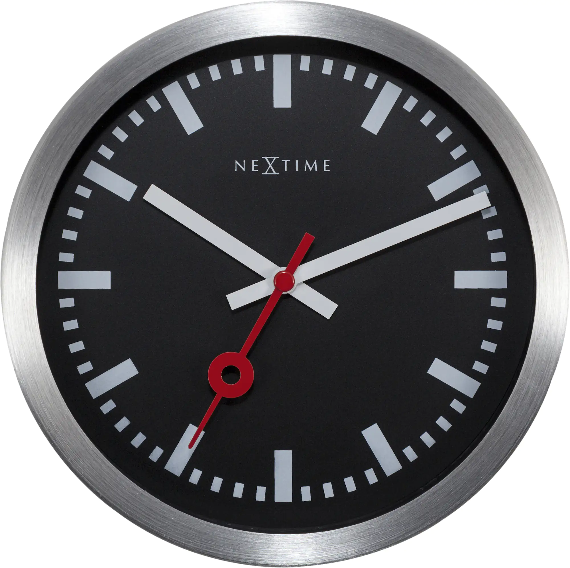 8717713021995 Nextime Tisch- Wanduhr Station Ø 19 cm schwarz