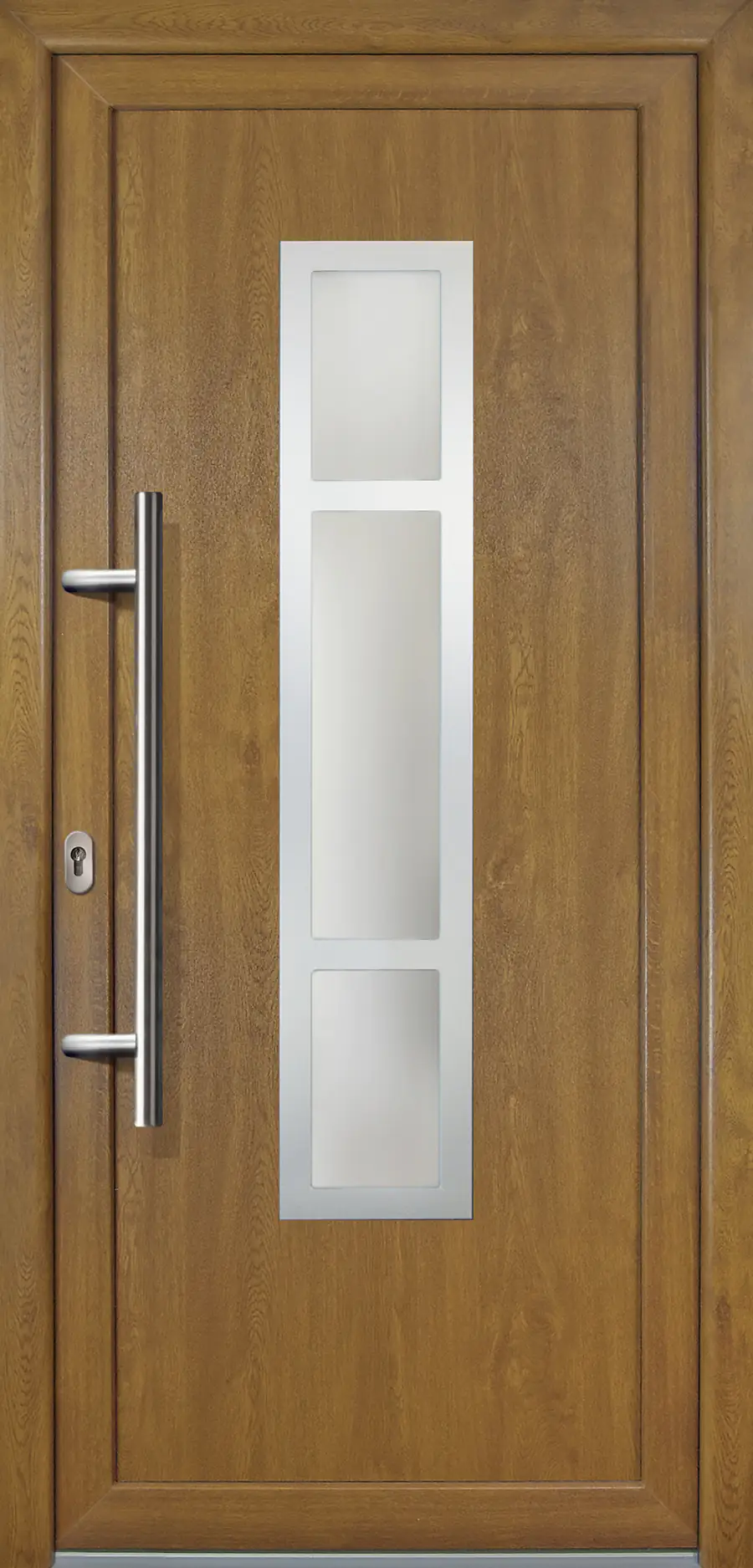 Meeth Haustür Signum PVC Exclusiv PVC Modell 87 98 x 200 cm, DIN links, weiß/golden Oak