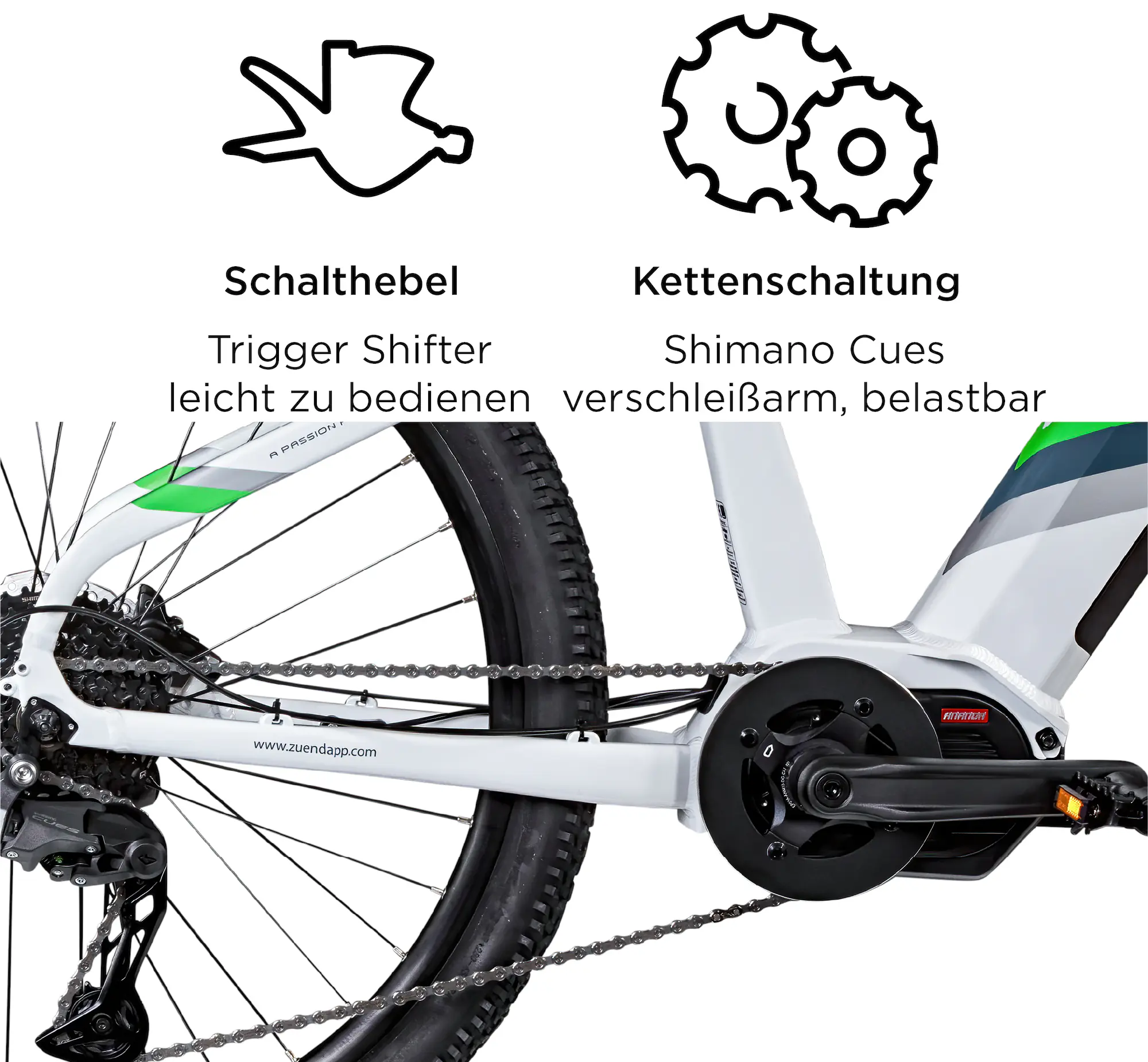 Zündapp E-Bike MTB X900 27,5 Zoll 10-Gang 733 Wh weiß Zündapp E-Bike MTB X900 27,5 Zoll 10-Gang 733 Wh weiß