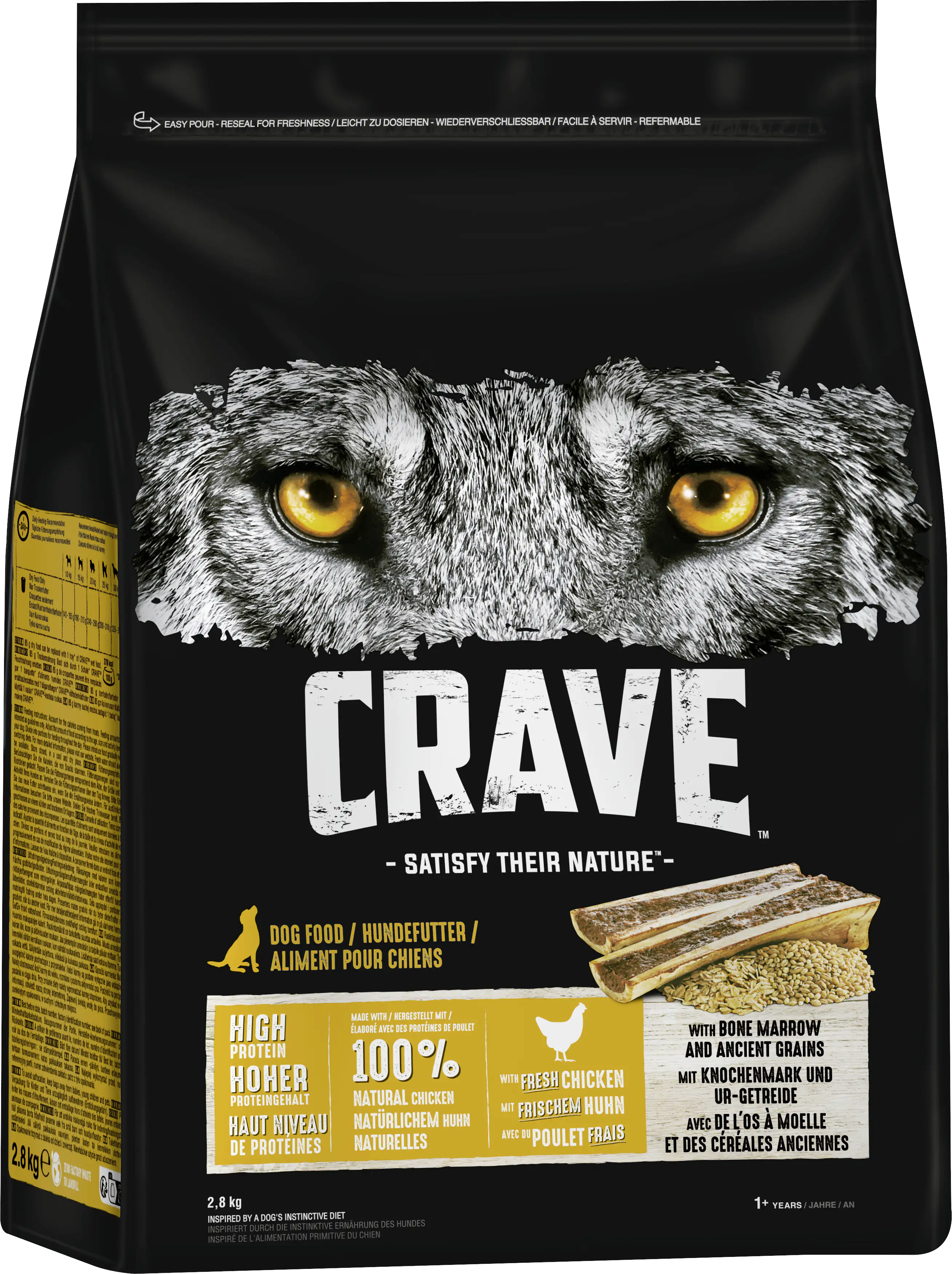 Crave Adult Huhn mit Knochenmark und Urgetreide Hundefutter 2,8 kg Crave Adult Huhn mit Knochenmark und Urgetreide Hundefutter 2,8 kg