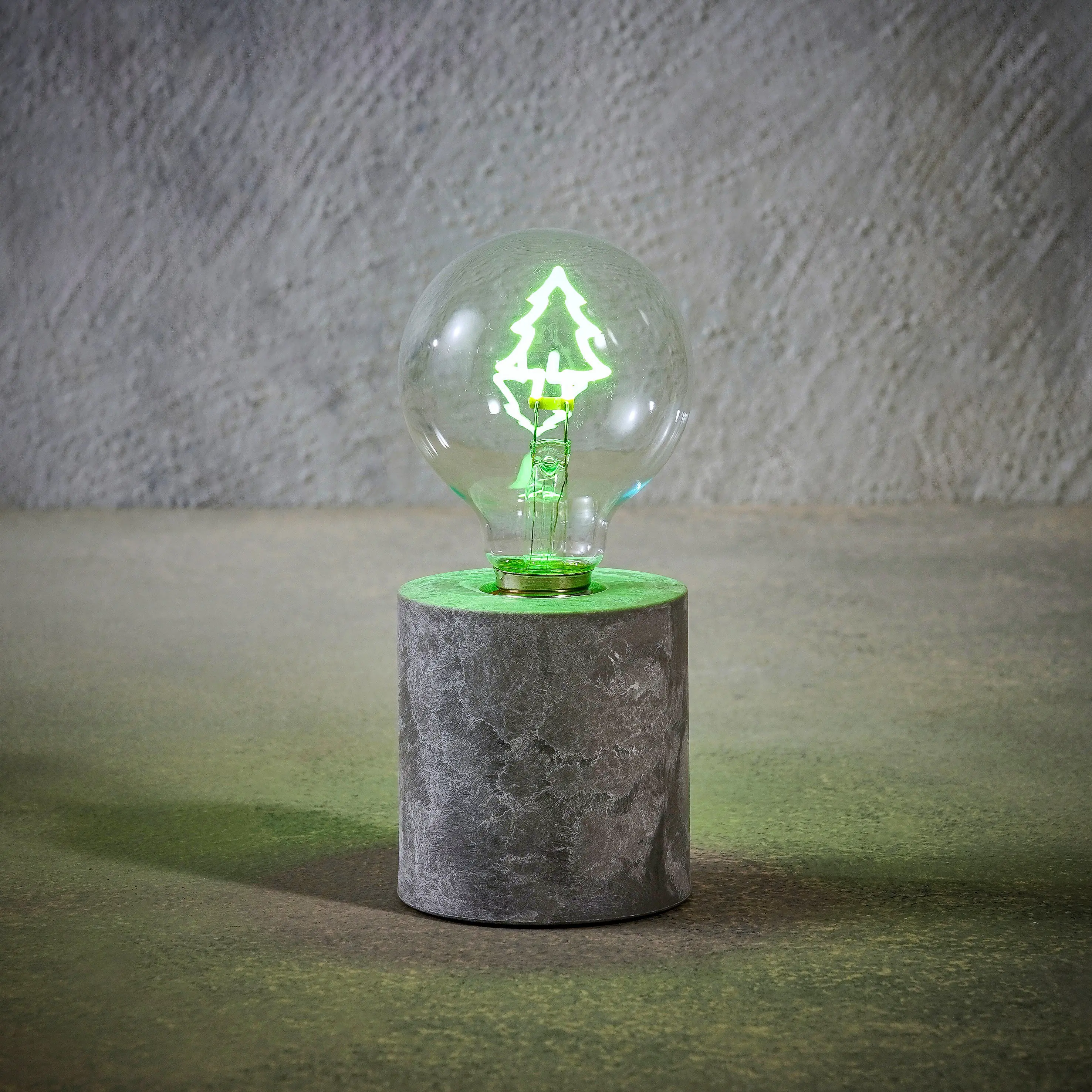 Luca Lightning LED Tischlampe Glas Baum Ø 8 x 18 cm grau