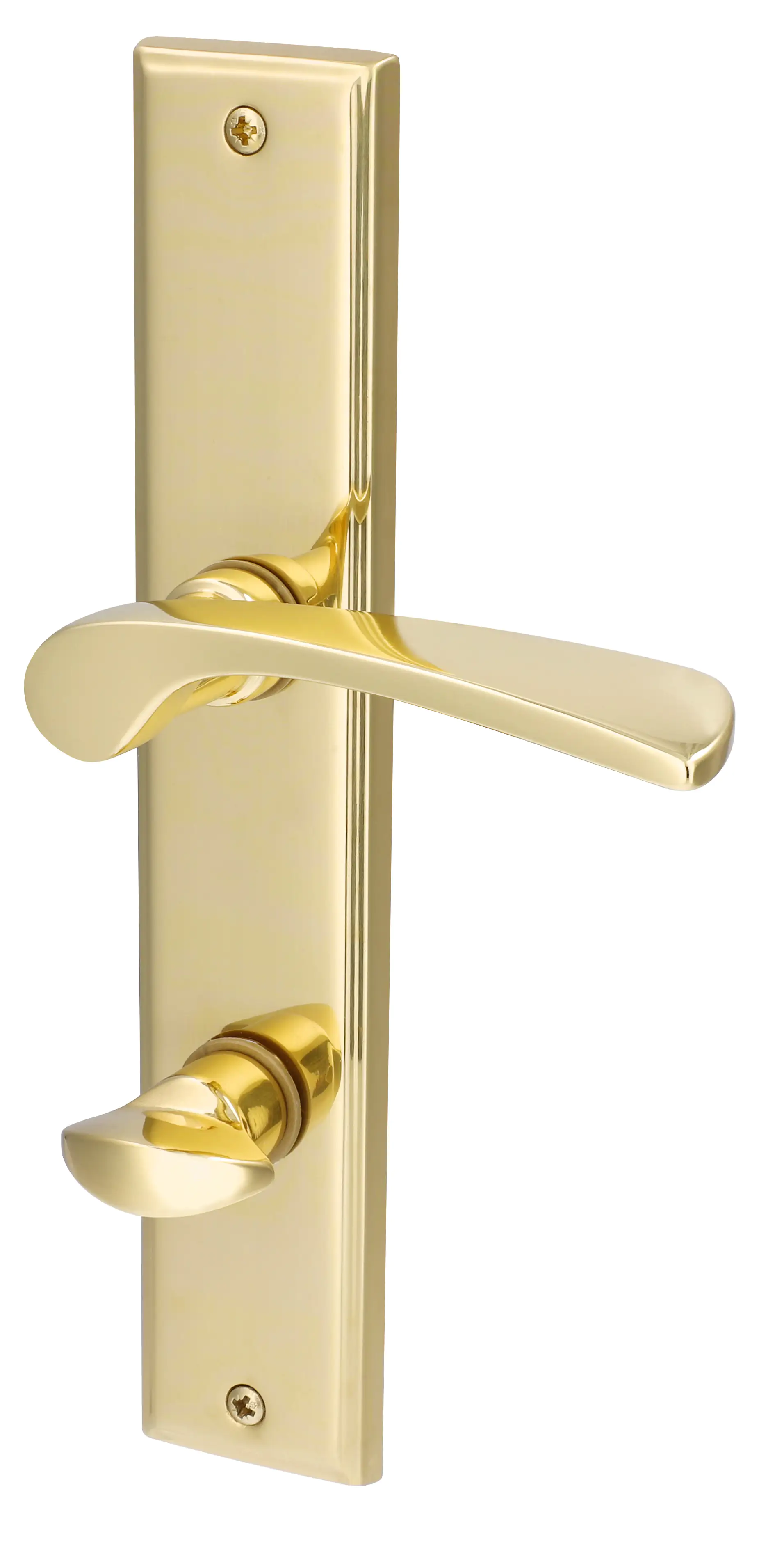 Alpertec WC-Langschildgarnitur Nelson Messing gold eckig