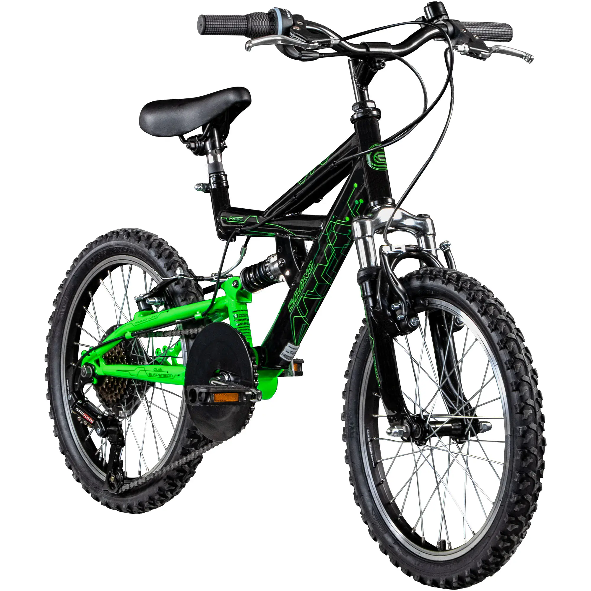 Galano Mountainbike FS180 18 Zoll 6-Gang schwarz/grün