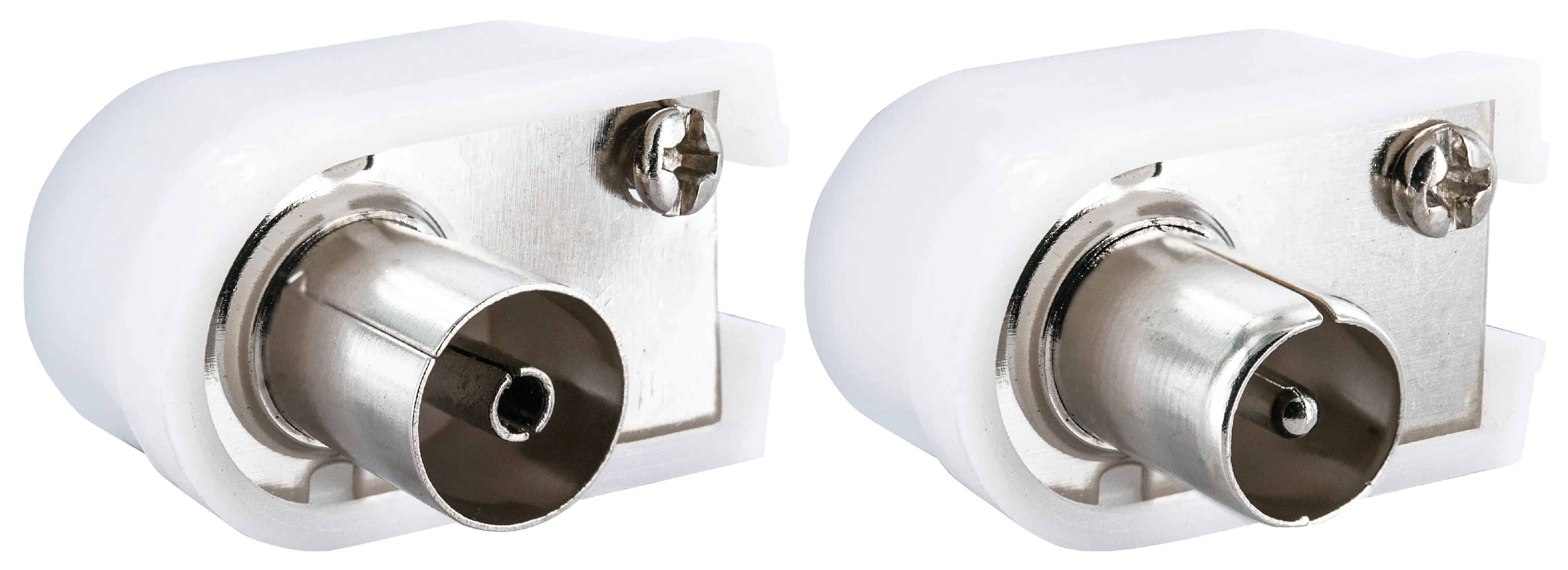 Schwaiger IEC Winkel Set WST1020 532 weiß, 1x IEC Winkelstecker & 1x IEC Winkelbuchse