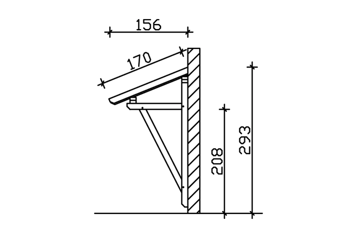 SKAN HOLZ Vordach Potsdam Typ 2 176 x 156 cm, lasiert in Schiefergrau