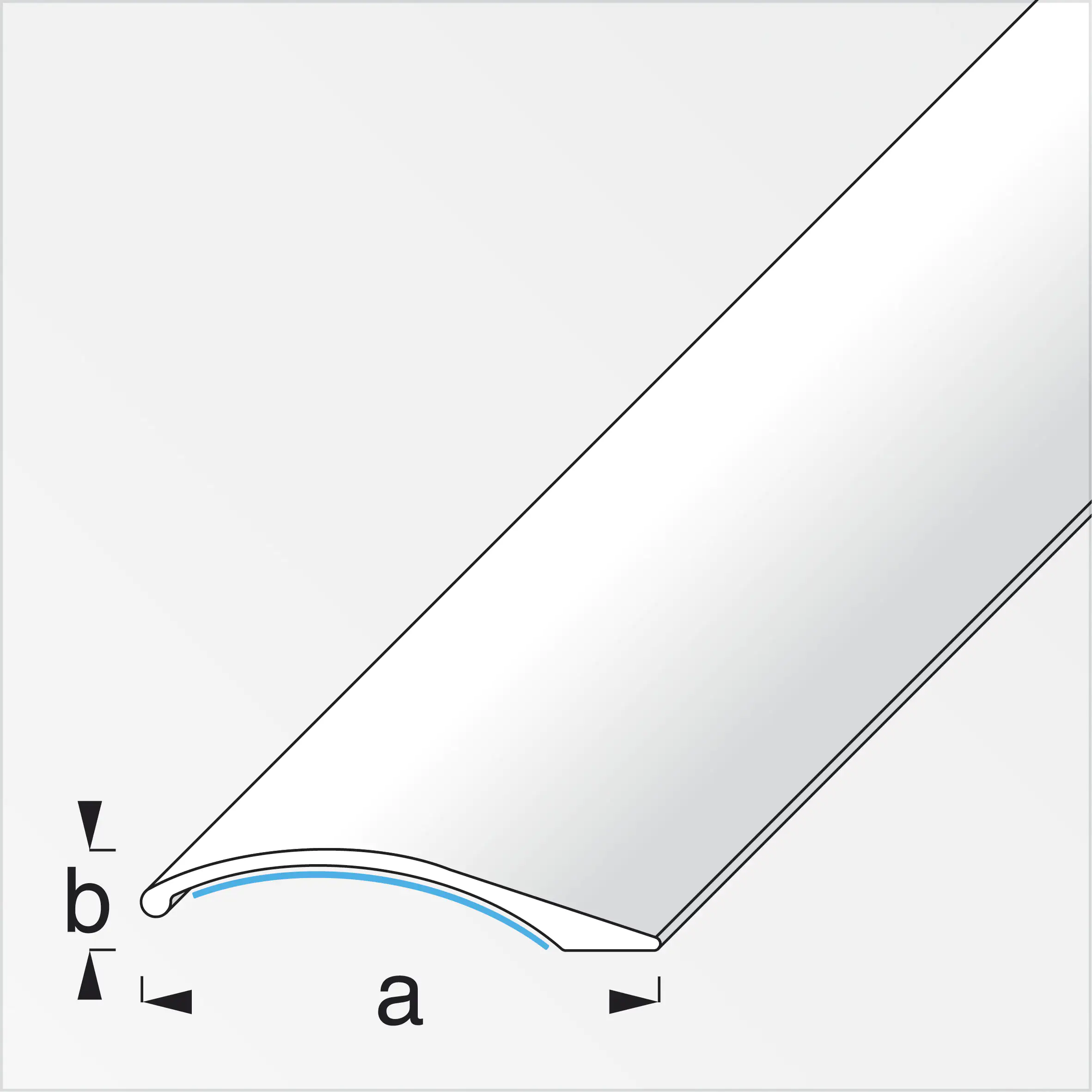 alfer Ausgleichsprofil 1 m, 38.5 x 7.5 mm Alu beschichtet nussbaum