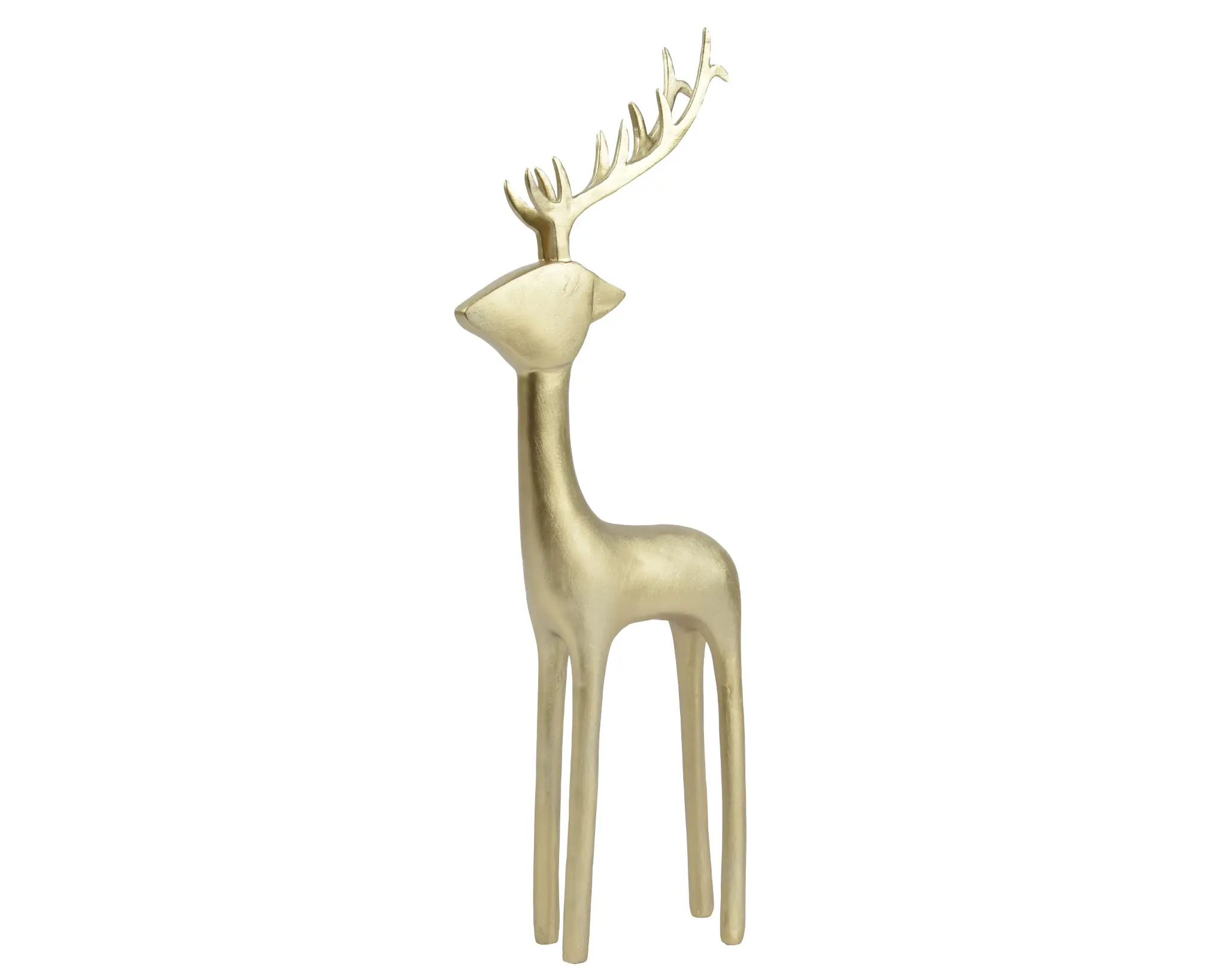 Decoris Dekofigur Hirsch Polyresin 35 x 14 cm gold