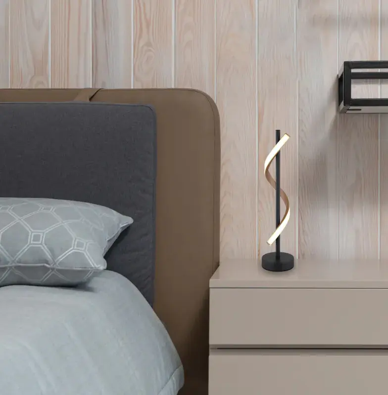 Globo Tischleuchte Watkins Ø 15,5 x 49,3 cm H schwarz warmweiß