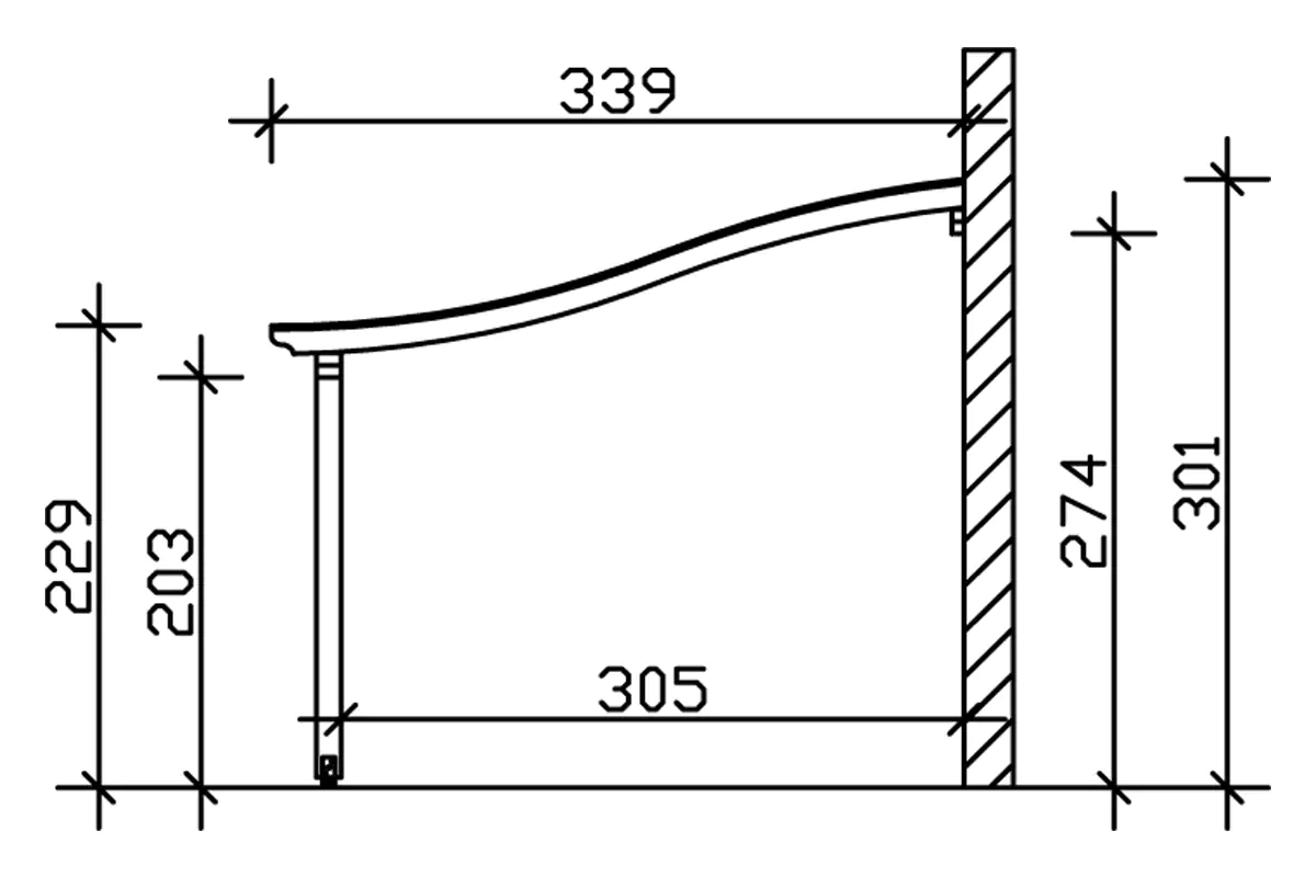 SKAN HOLZ Terrassenüberdachung Venezia 434 x 339 cm lasiert in Schiefergrau