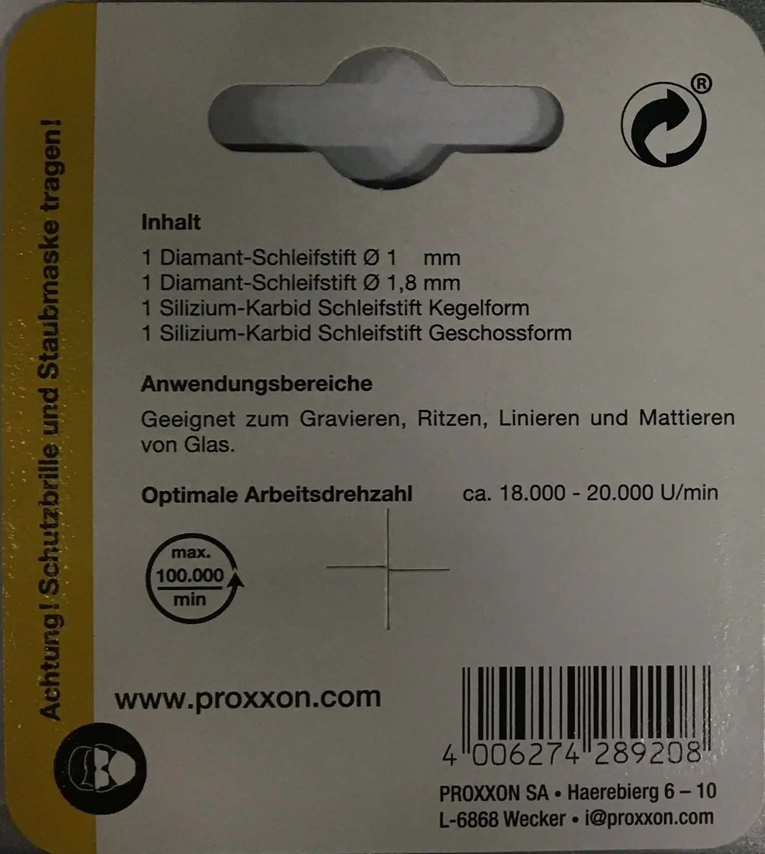 Proxxon Micromot Werkzeugsatz 4-teilig für Glasbearbeitung, Proxxon Micromot Werkzeugsatz 4-teilig für Glasbearbeitung,