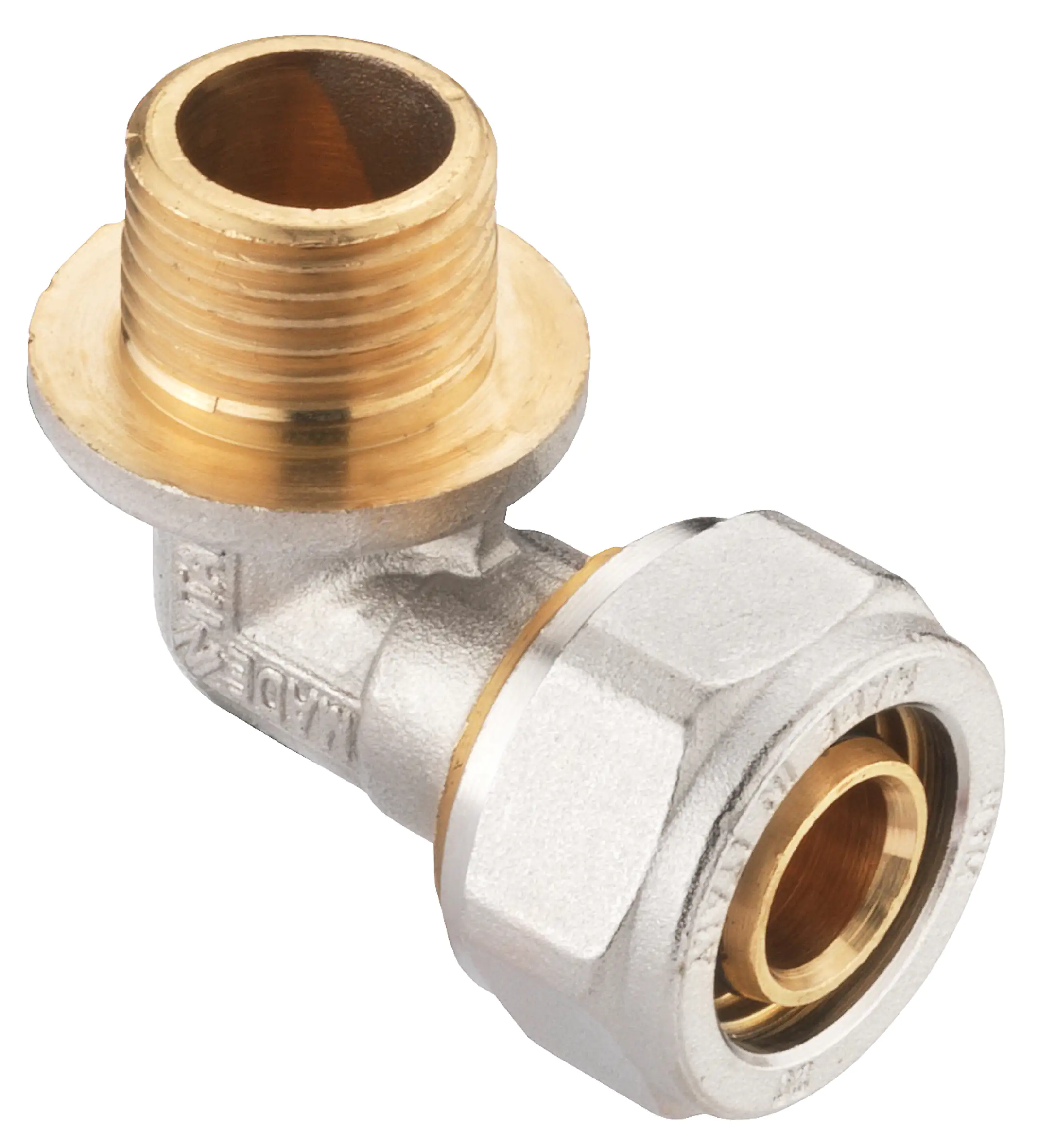 Cornat Schraub-Winkel 90° komplett ø 20 mm 1/2" AG Messing vernickelt