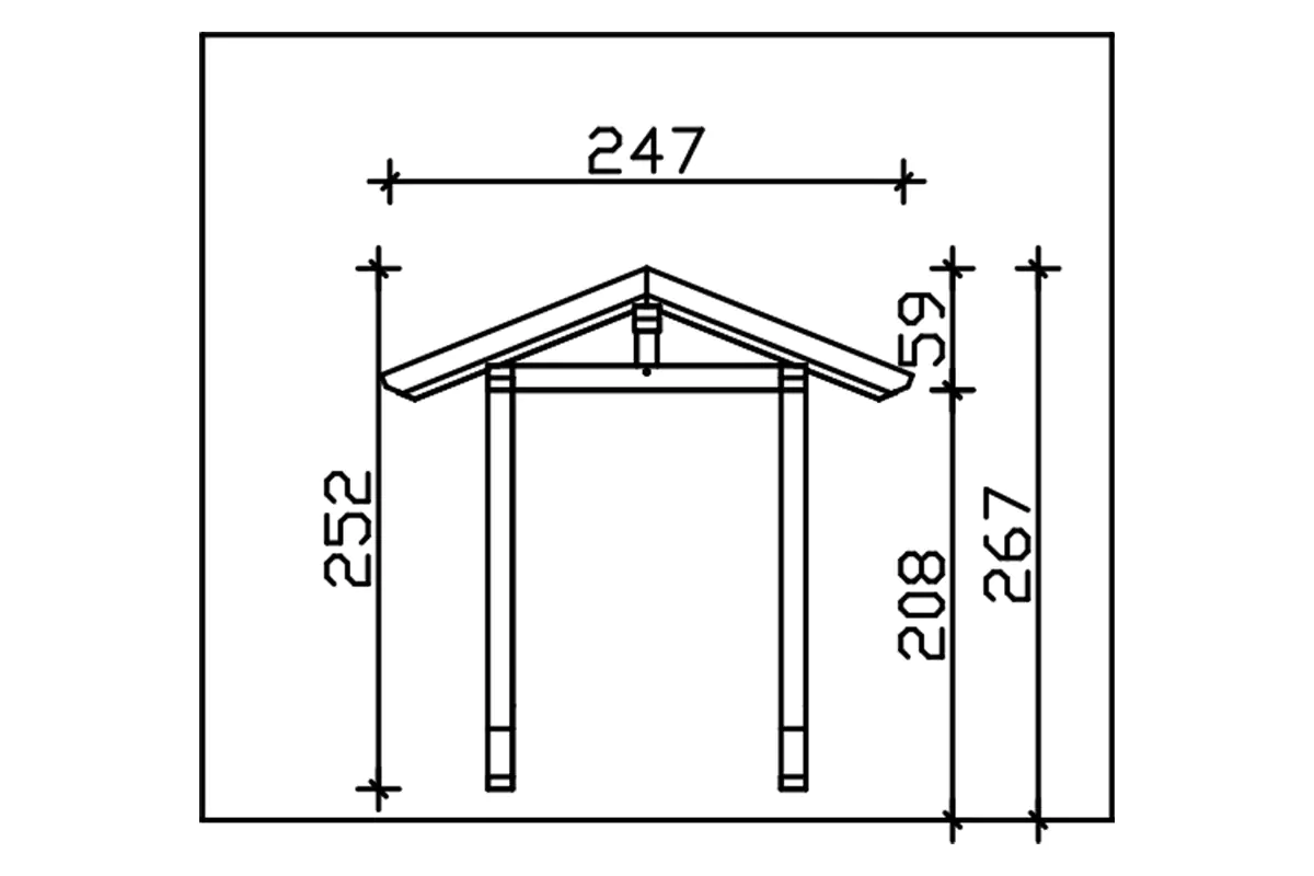 SKAN HOLZ Vordach Siegen Typ 2 247 x 116 cm, natur SKAN HOLZ Vordach Siegen Typ 2 247 x 116 cm, natur
