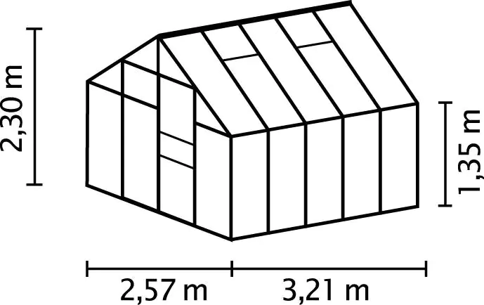 Vitavia Gewächshaus Merkur 8300 254 x 317 cm 6 mm Hohlkammerplatten Vitavia Gewächshaus Merkur 8300 254 x 317 cm 6 mm Hohlkammerplatten