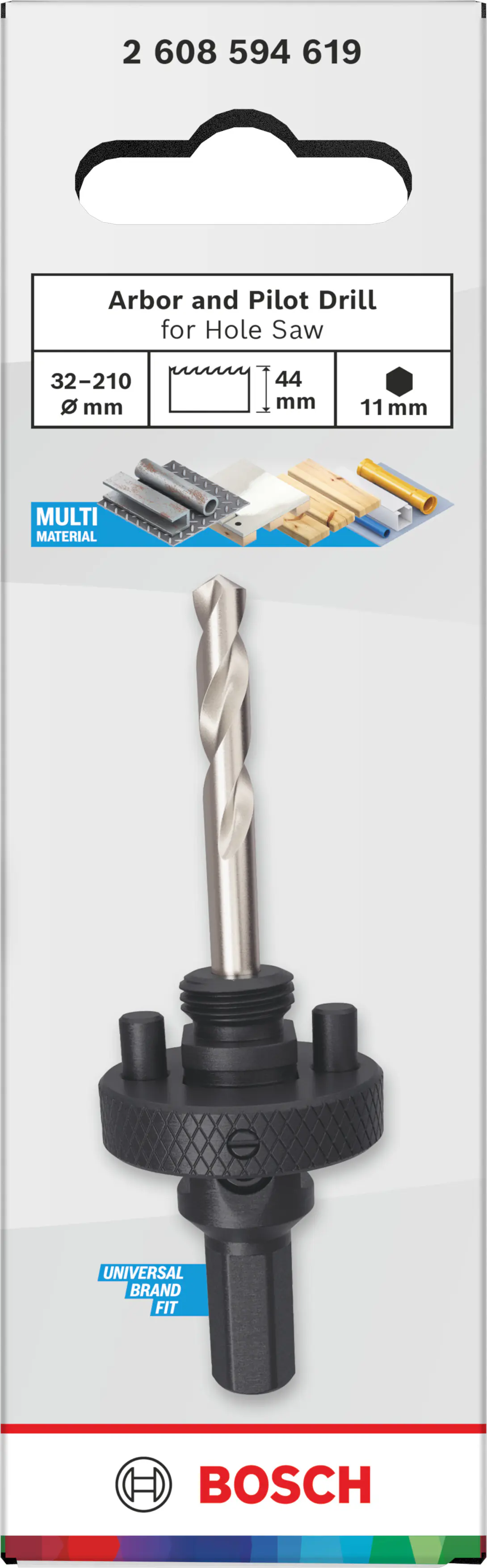 Bosch Lochsägenadapter mit Zentrierbohrer für Ø 32 bis 210 mm
