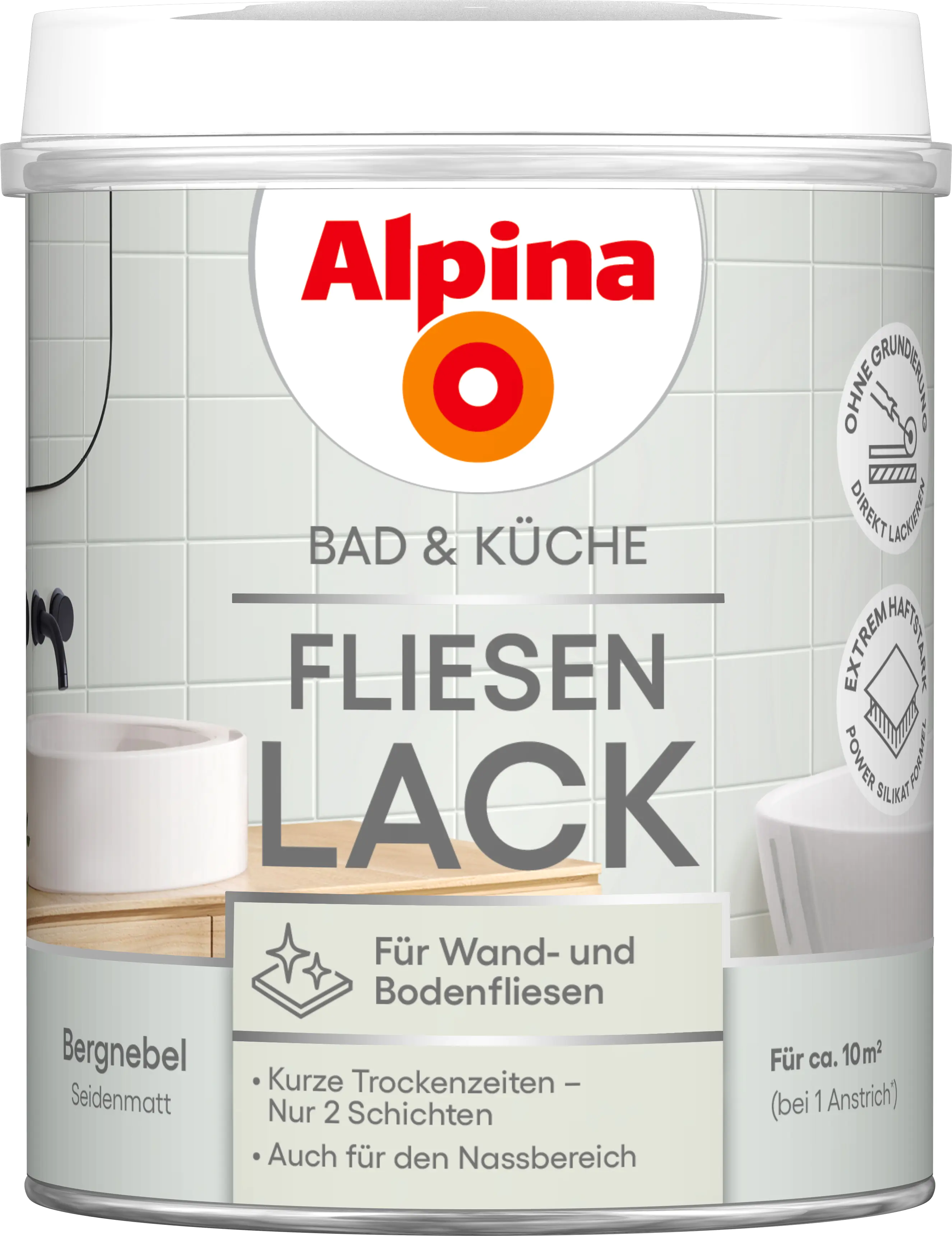 Alpina Fliesenlack Bad & Küche 2K Bergnebel 750 ml Alpina Fliesenlack Bad & Küche 2K Bergnebel 750 ml