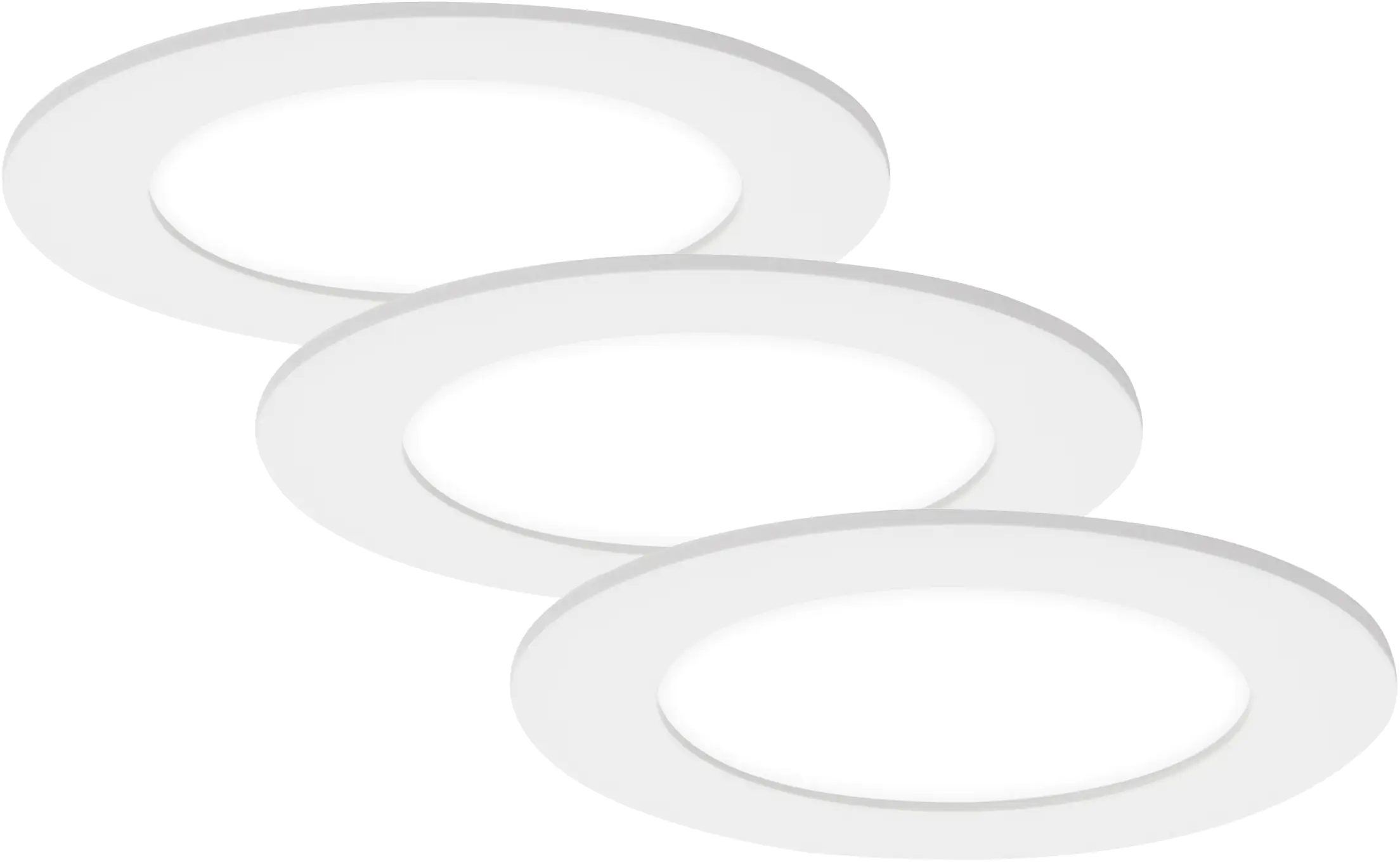 Di-Ka LED Einbauleuchte Flat-In 3er Set weiß Ø 12 cm 7W, neutralweiß