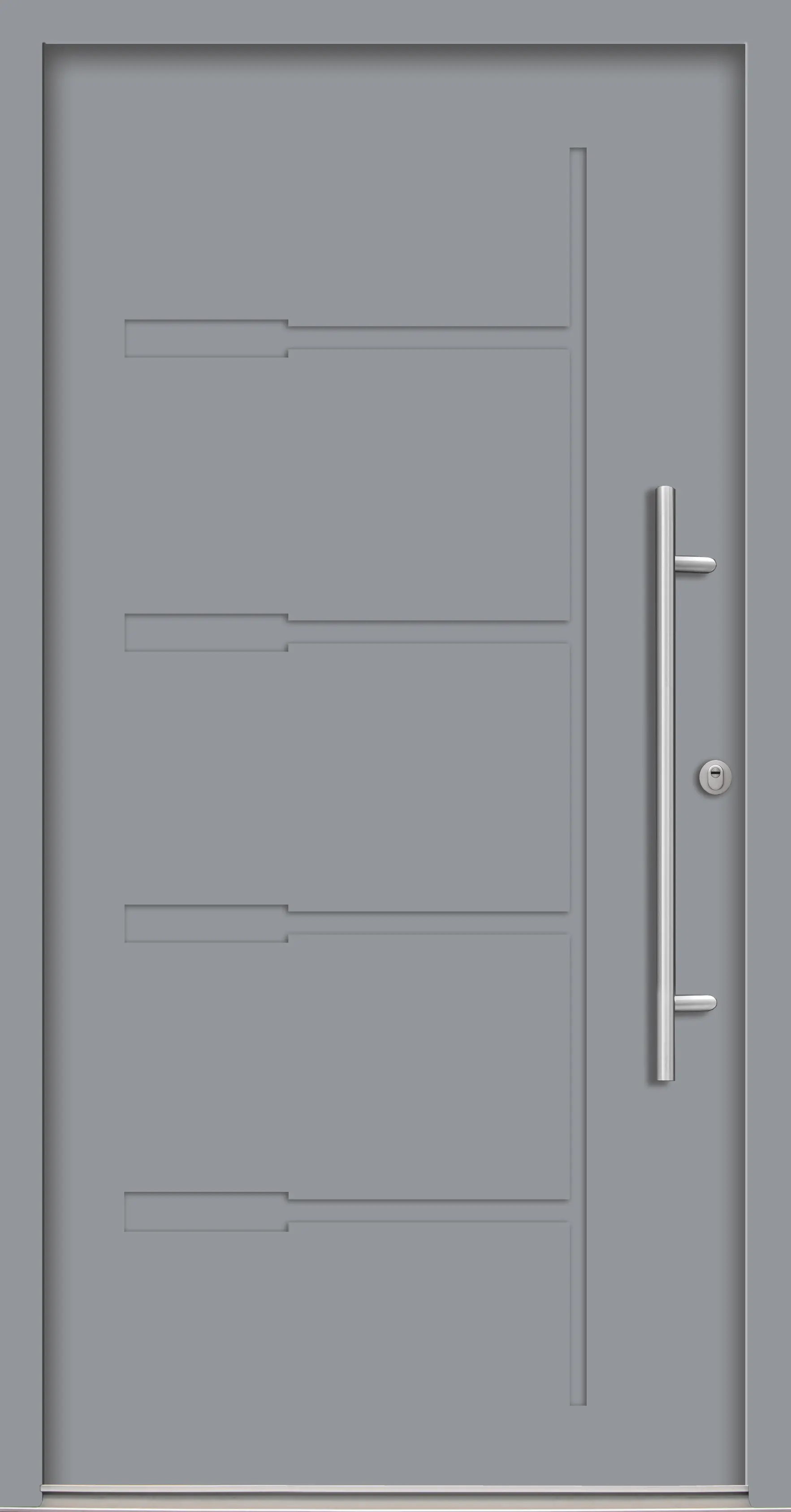 Splendoor Haustür Passivedoor Premium H1 RC2 Grau DIN Rechts 100 x 210 cm