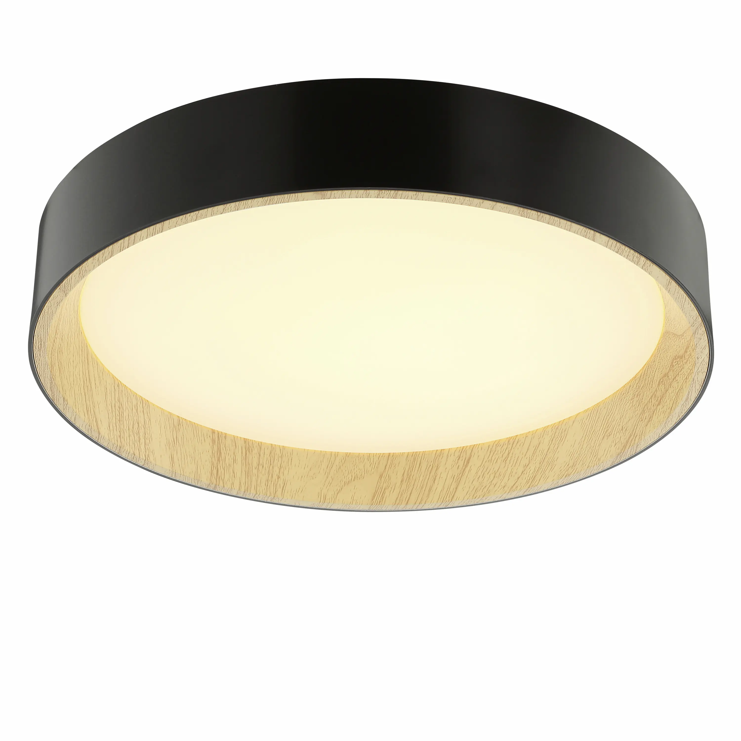 Brilliant LED Deckenleuchte Larios Ø 39 x 7,7 cm warmweiß-kaltweiß holz schwarz