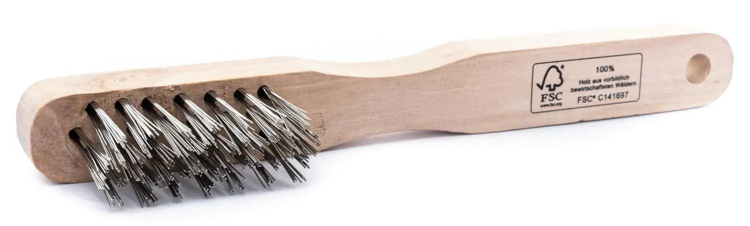 TrendLine Drahtbürste Edelstahl 3-reihig Holzgriff TrendLine Drahtbürste Edelstahl 3-reihig Holzgriff