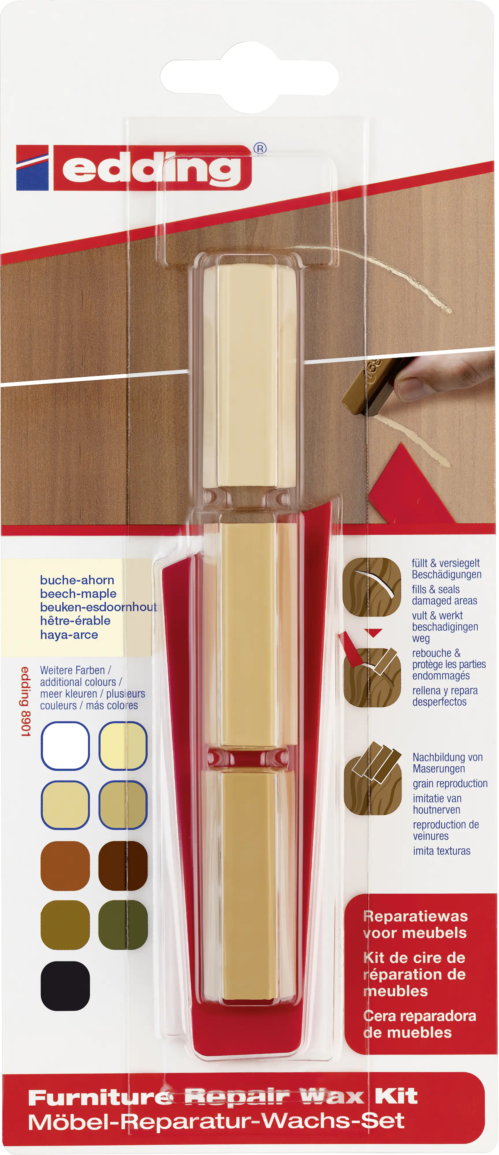 Edding Möbel-Reparaturwachs-Set 8901 buche- ahorn Edding Möbel-Reparaturwachs-Set 8901 buche- ahorn