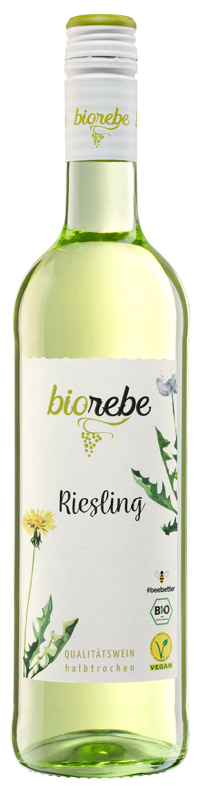 Biorebe Weißwein Riesling trocken Deutschland 1 x 0,75 L bio/vegan
