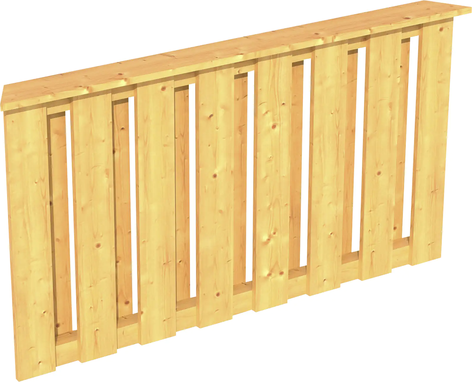 SKAN HOLZ Brüstung Deckelschalung 150 x 84 cm, Douglasie, natur