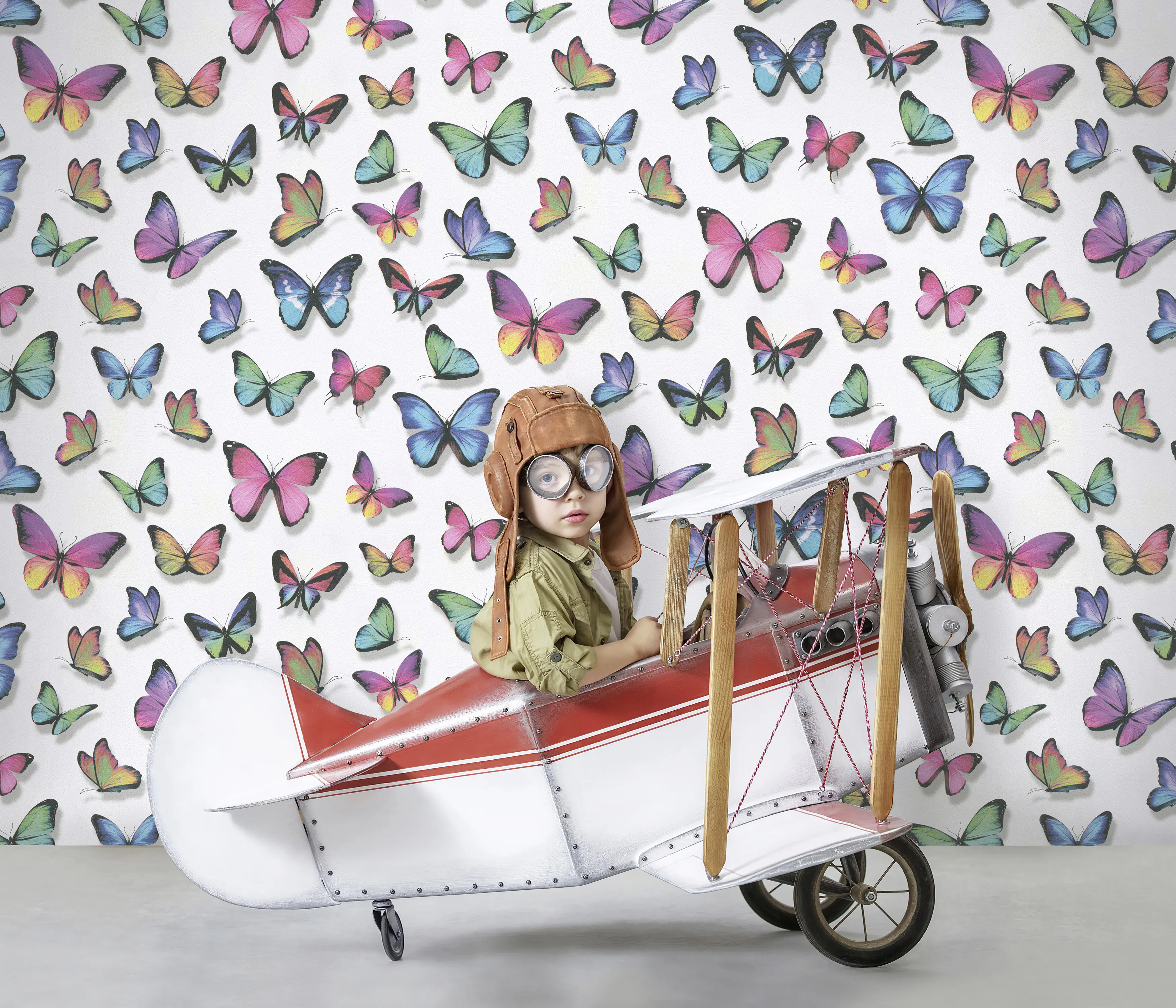 Erismann Prägetapete 30000-17 Kinderzimmer, Schmetterlinge, 10,05 x 0,53 m