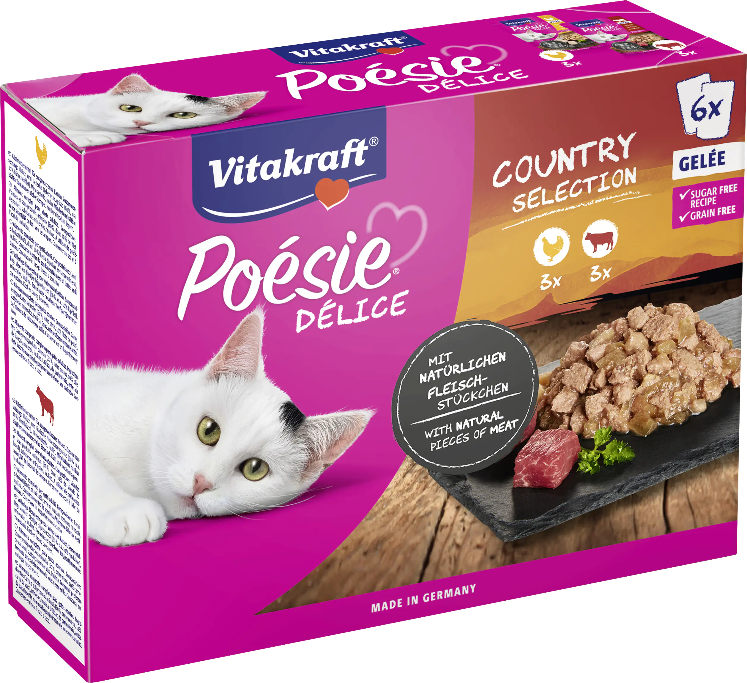 Vitakraft Poésie Katzenfutter Délice Gelée Country Selection 6 x 85 g