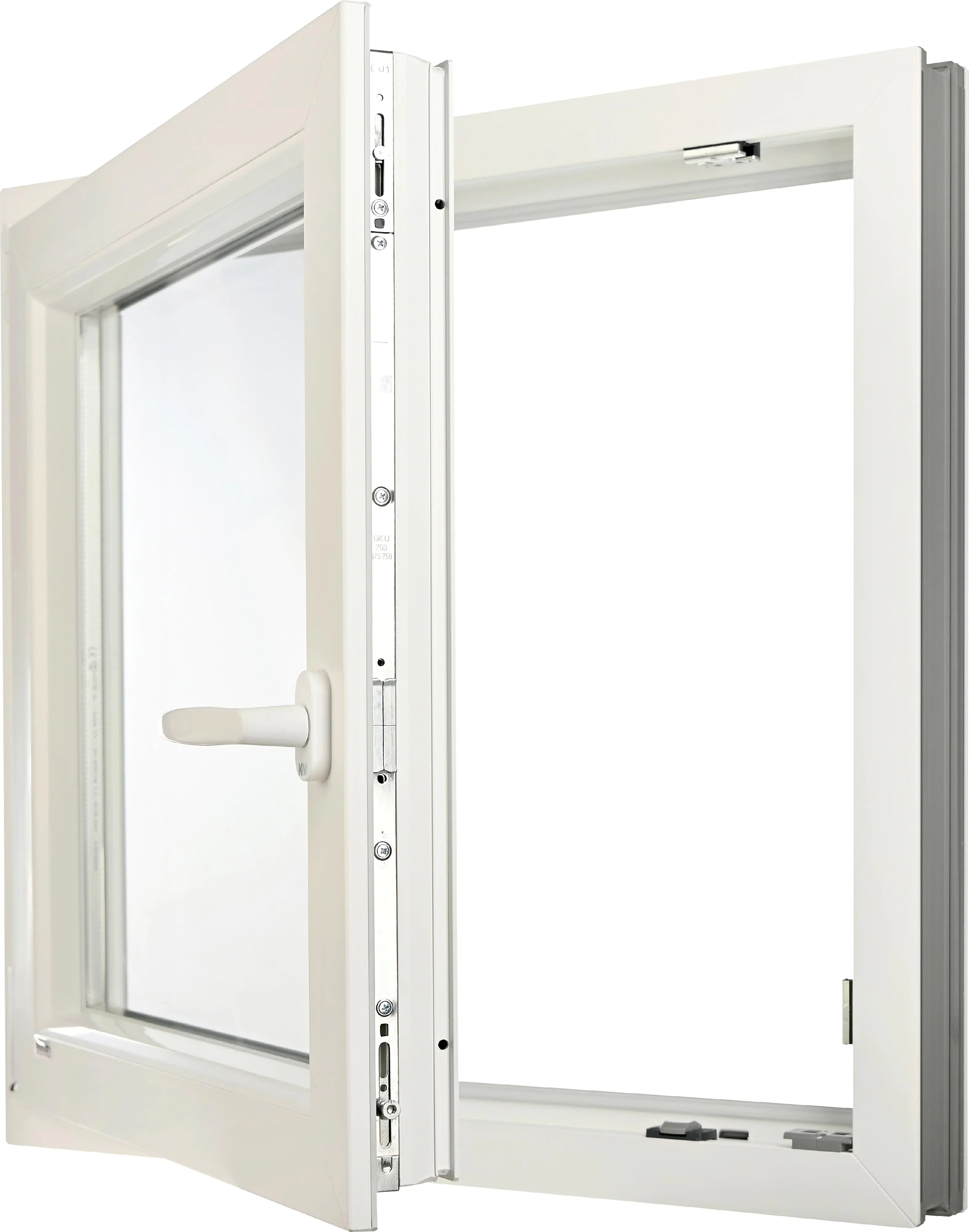 Kunststofffenster Dreh-Kipp, DIN links, weiß, Serie G74/2, Modell 01 Kunststofffenster Dreh-Kipp, DIN links, weiß, Serie G74/2, Modell 01