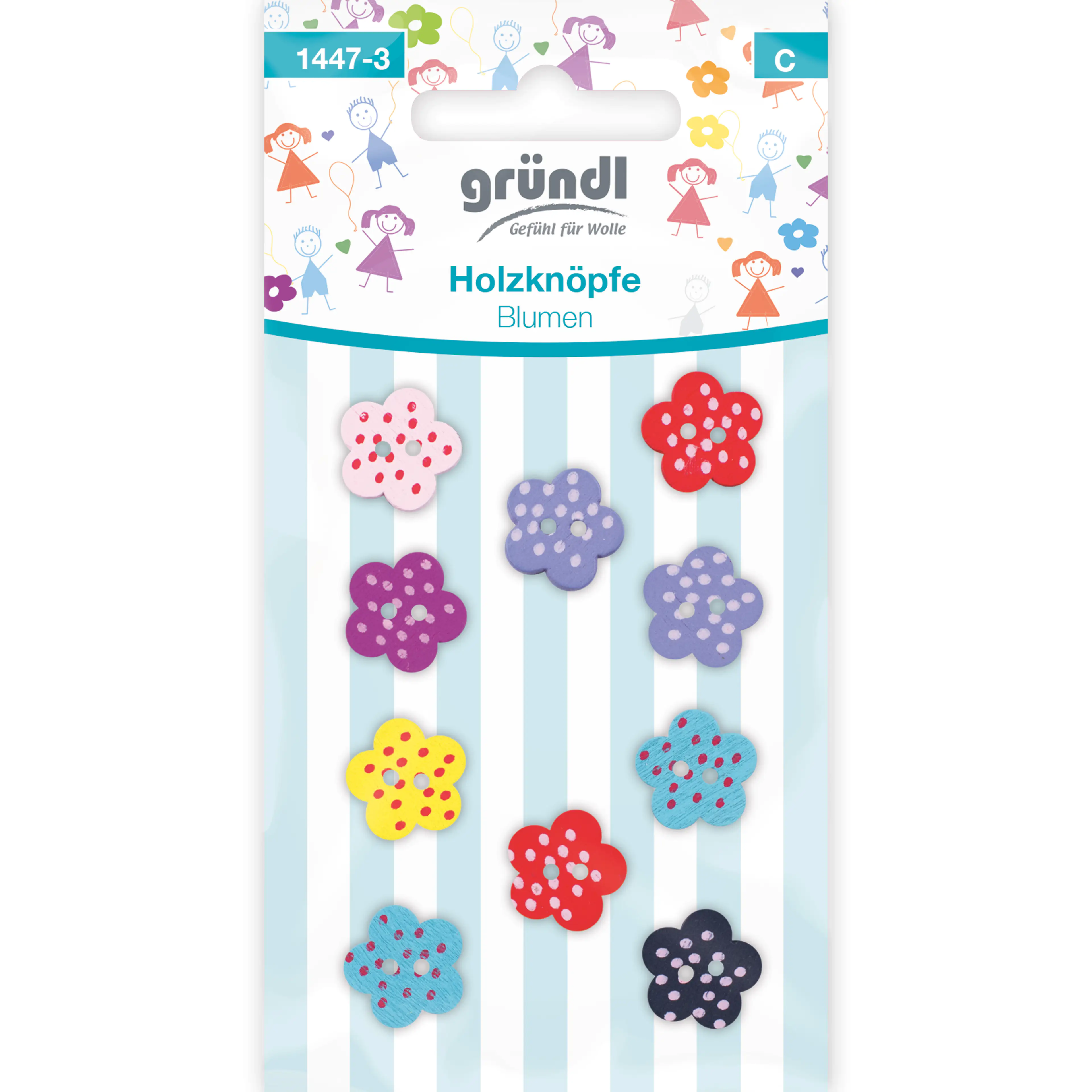 Gründl Holzknöpfe Motiv Blumen