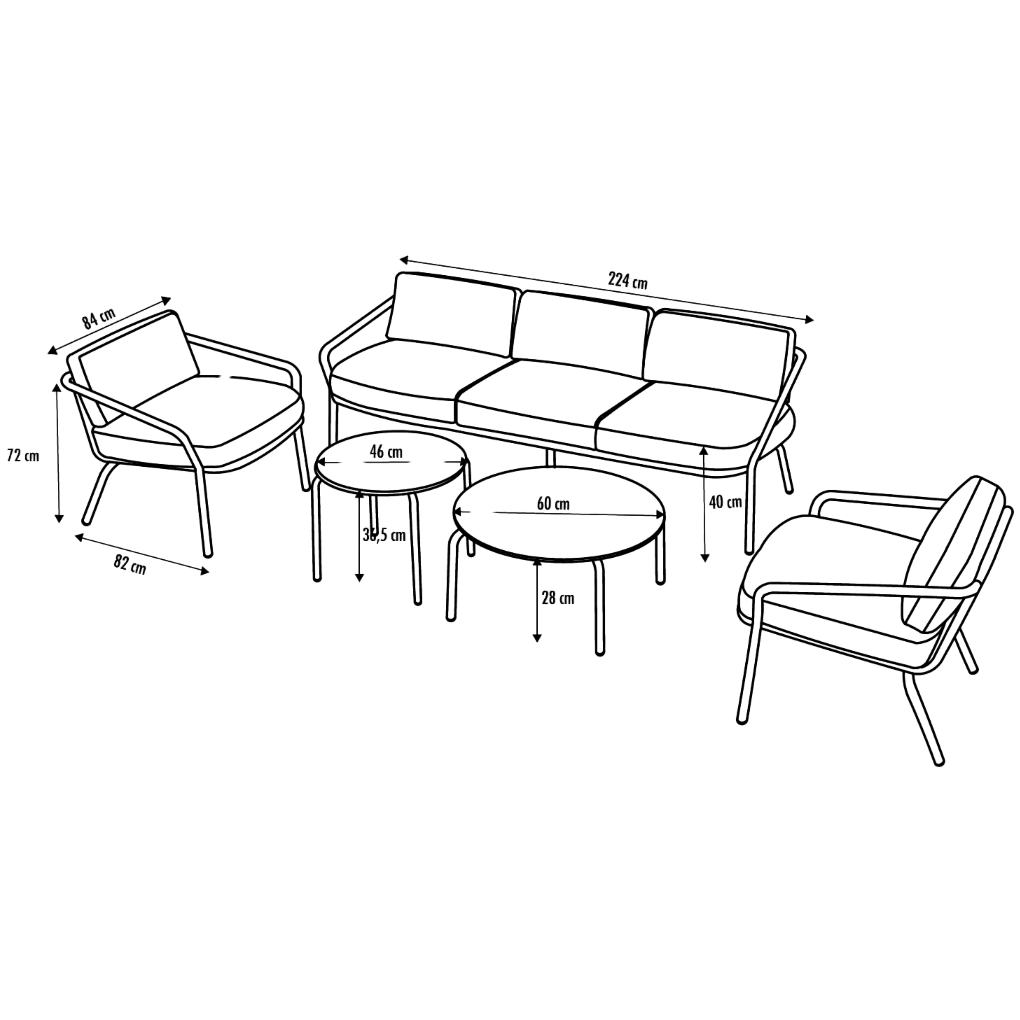 Primaster Gartenmöbel-Set Locarno Stahl Primaster Gartenmöbel-Set Locarno Stahl