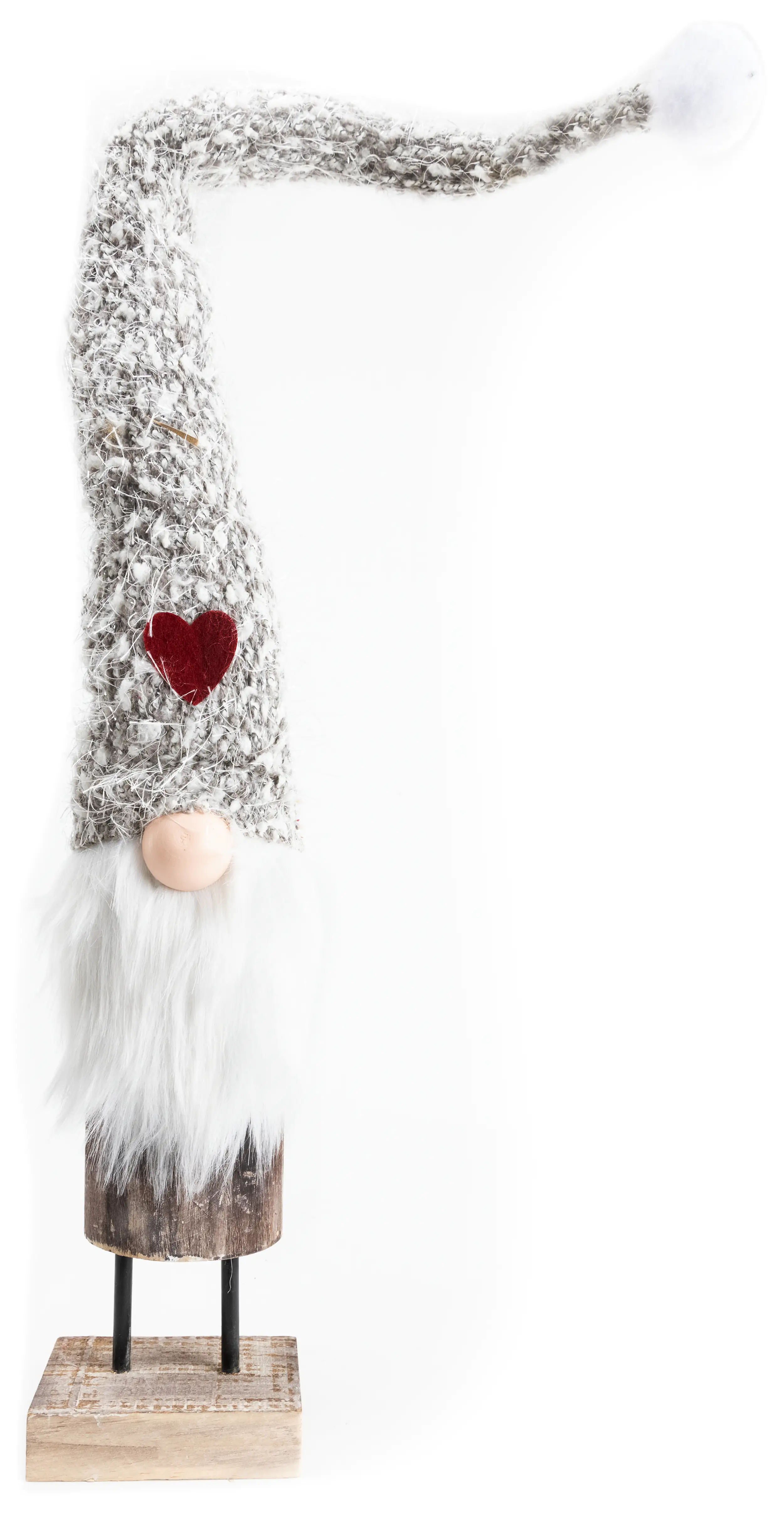 TrendLine Dekofigur Zwerg 89 x 11 cm weiß-grau