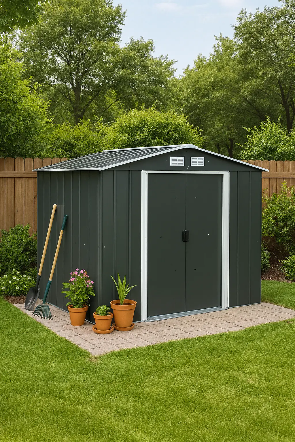 Duramax Metallgerätehaus Eco Shed 8 x 6 262 x 182,1 x 191 cm Duramax Metallgerätehaus Eco Shed 8 x 6 262 x 182,1 x 191 cm