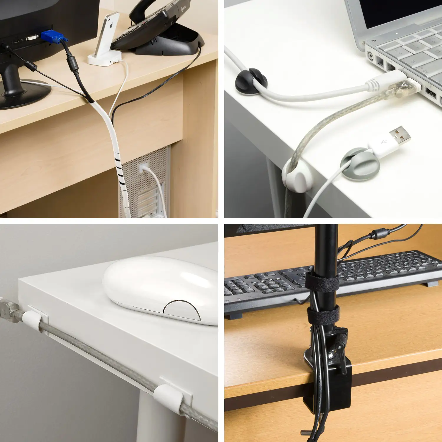 D-Line Kabelmanagement-Set weiß 11-teilig