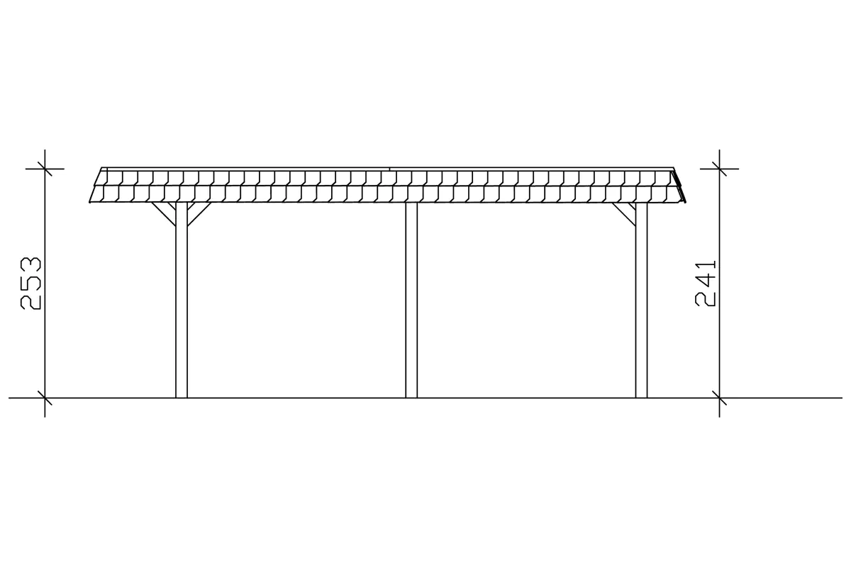 SKAN HOLZ Carport Wendland 630 x 637 cm mit Aluminiumdach, schwarze Blende