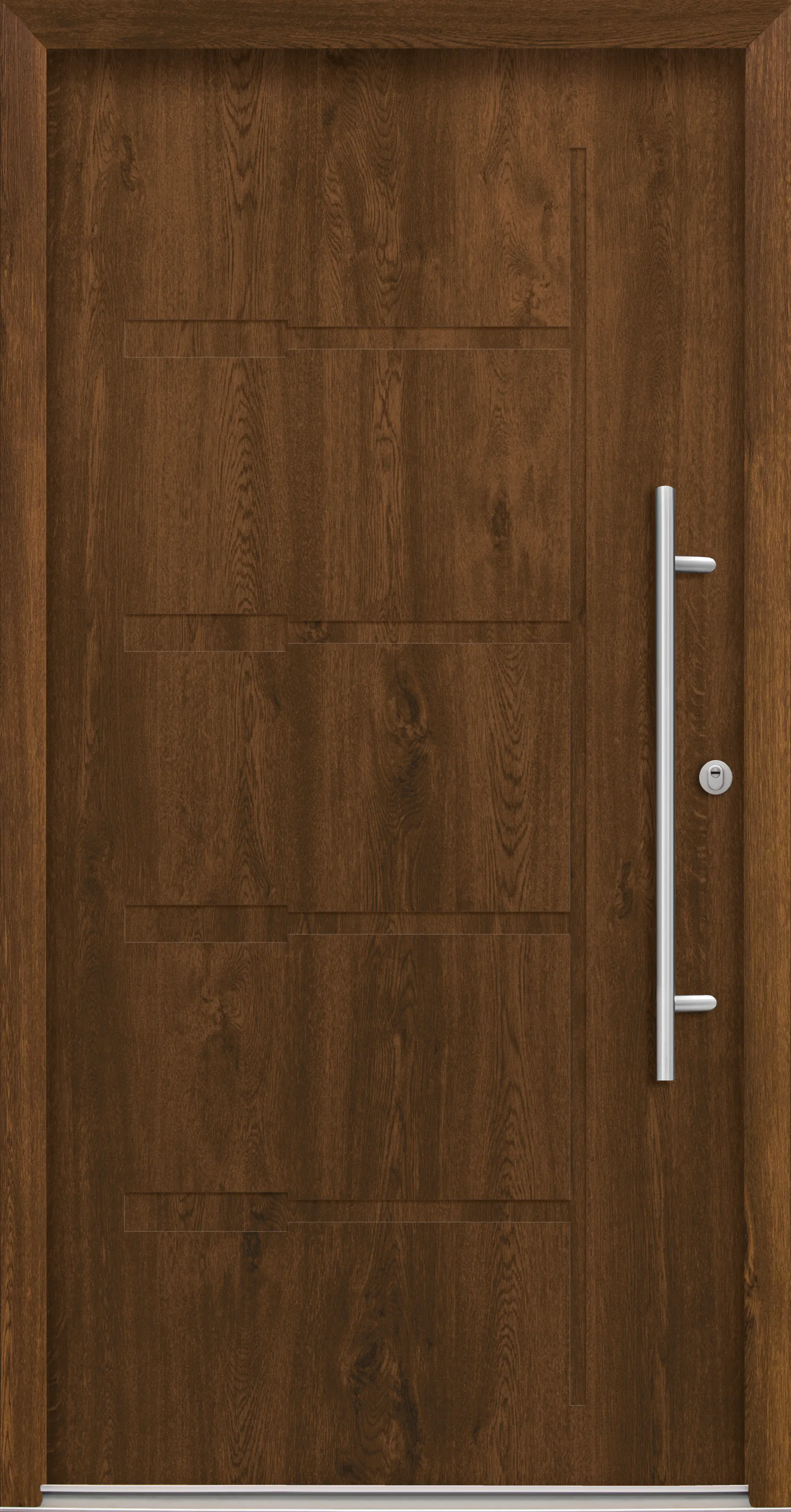 Splendoor Haustür Passivedoor Premium H1 RC2 Nussbaum DIN Rechts 110 x 210 cm