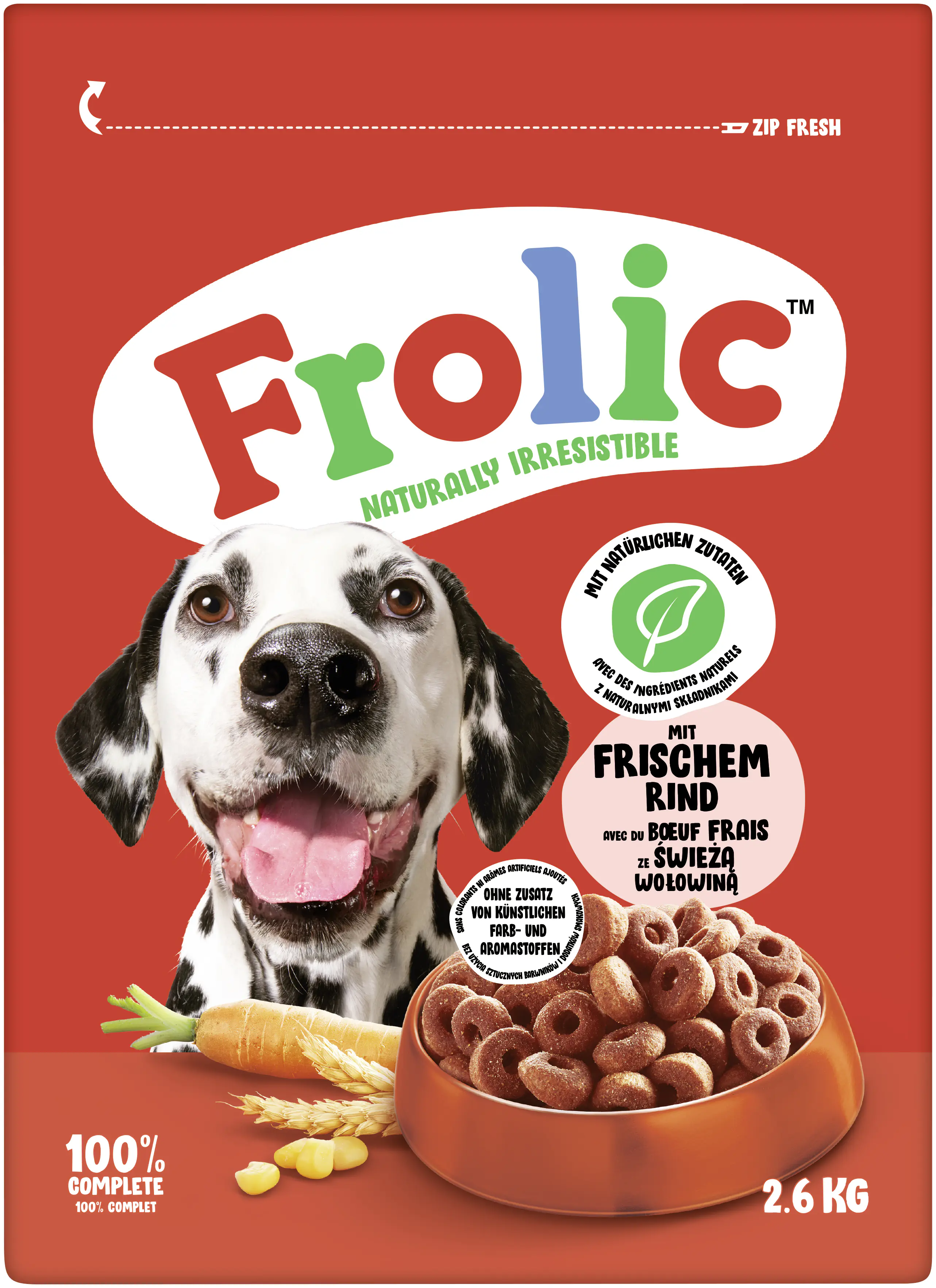 Frolic Hundetrockenfutter Adult 2,6 kg Rind