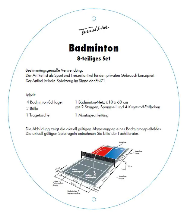 TrendLine Badminton-Set 8-teilig