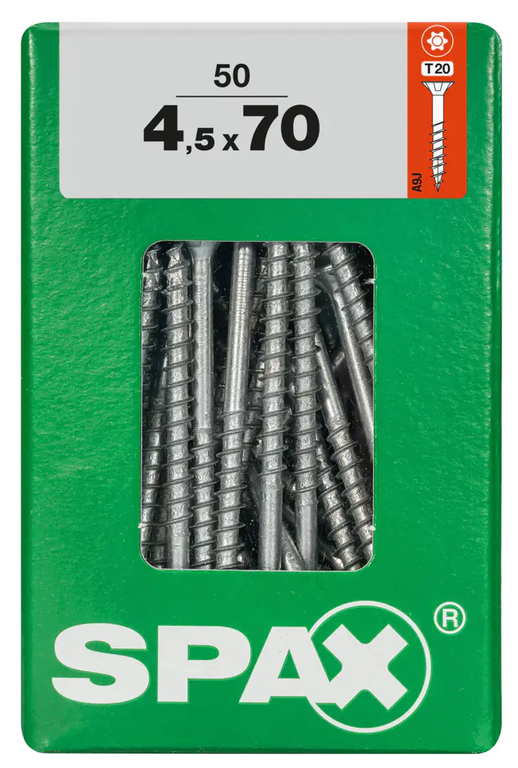Spax Universalschrauben 4.5 x 70 mm TX 20 Senkkopf - 50 Stk.