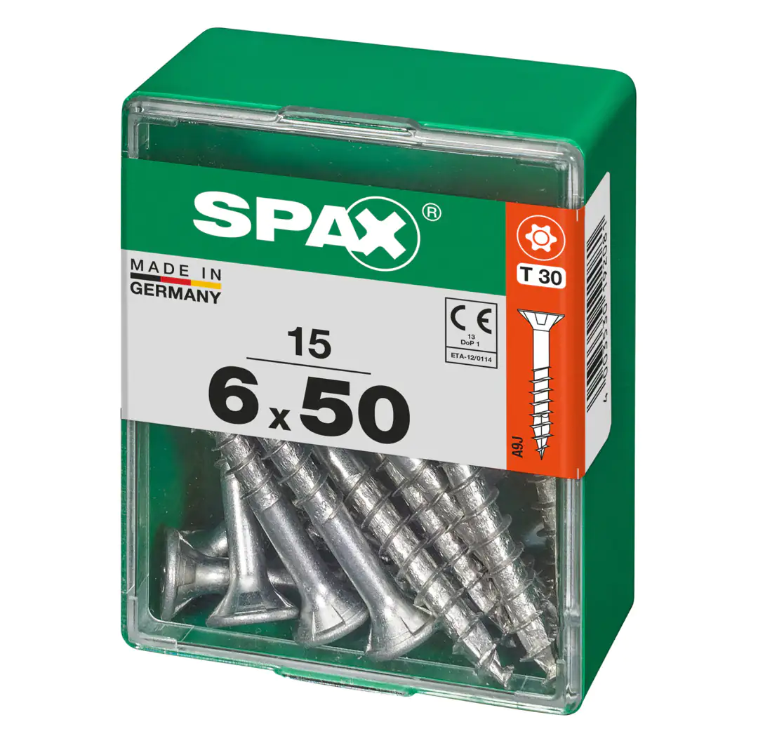 Spax Universalschrauben 6.0 x 50 mm TX 30 - 15 Stk. Spax Universalschrauben 6.0 x 50 mm TX 30 - 15 Stk.