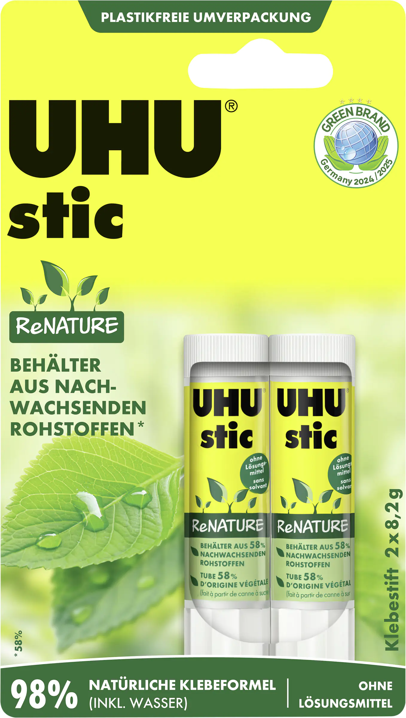 UHU stic ReNATURE 2 x 8,2 g