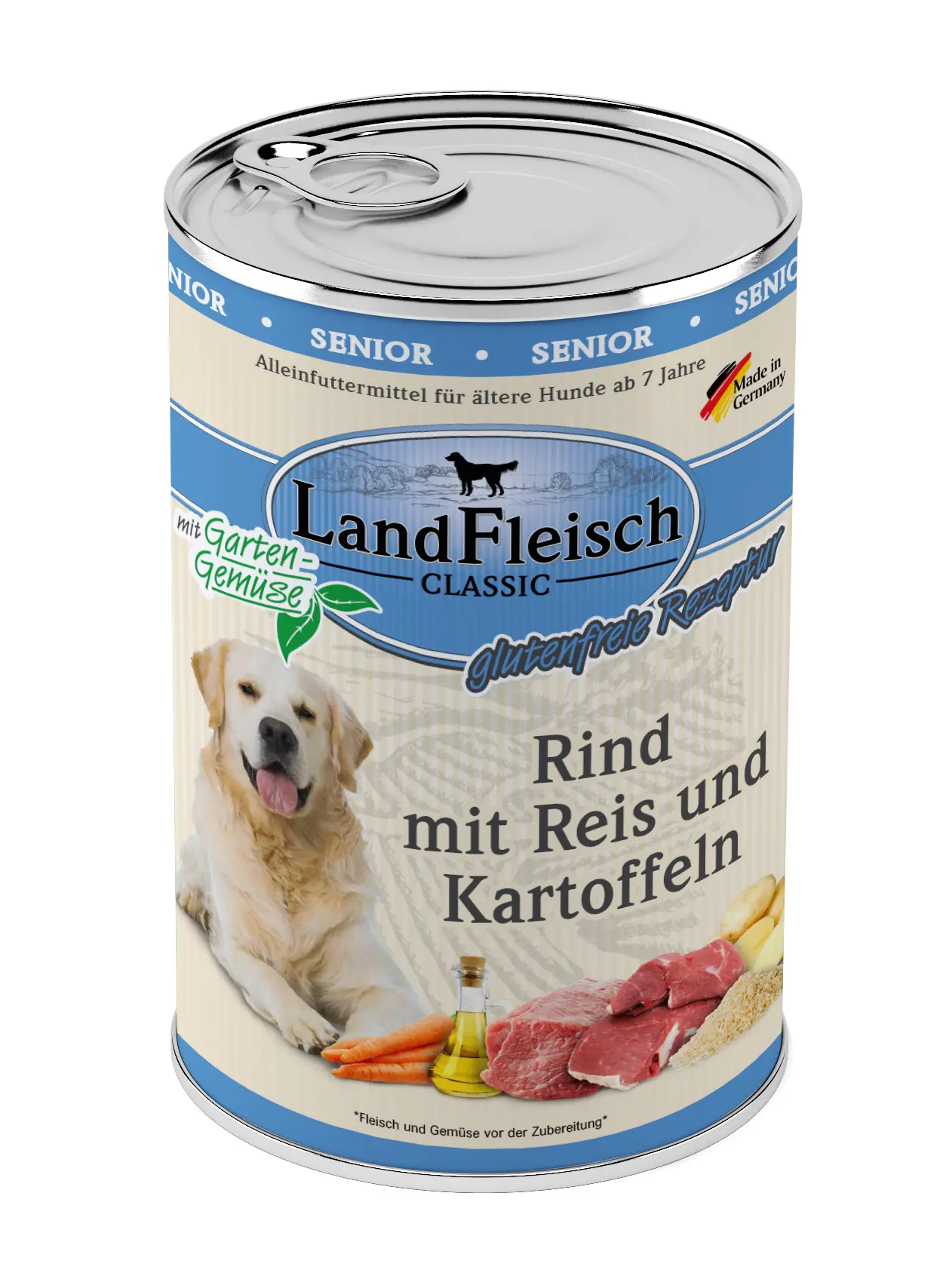 Landfleisch Dog Classic Hundenassfutter Senior 400 g Rind & Kartoffeln