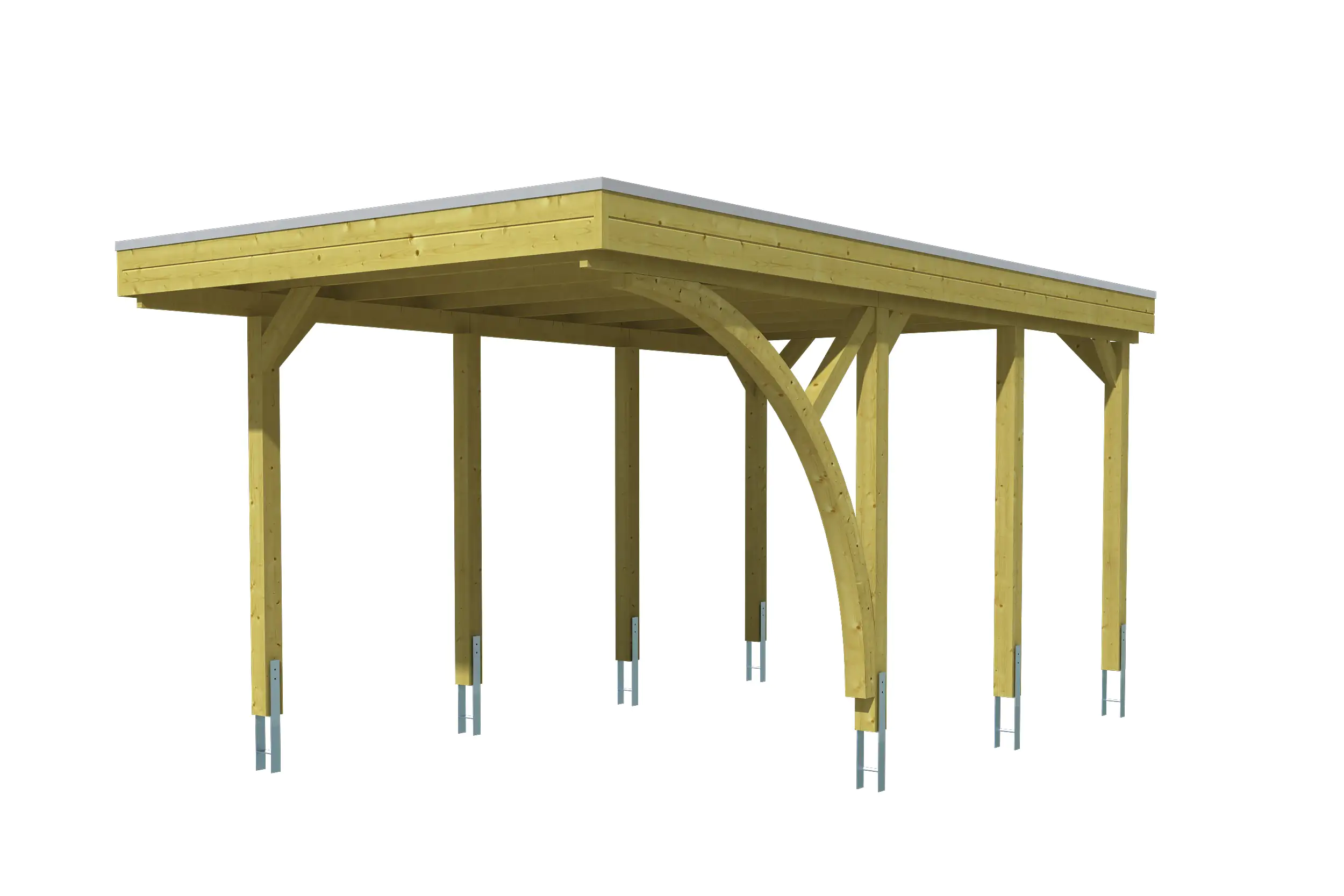 4018211314317_02 SKAN HOLZ Friesland Carport Set 5 314 x 555 cm, Grün imrpägniert