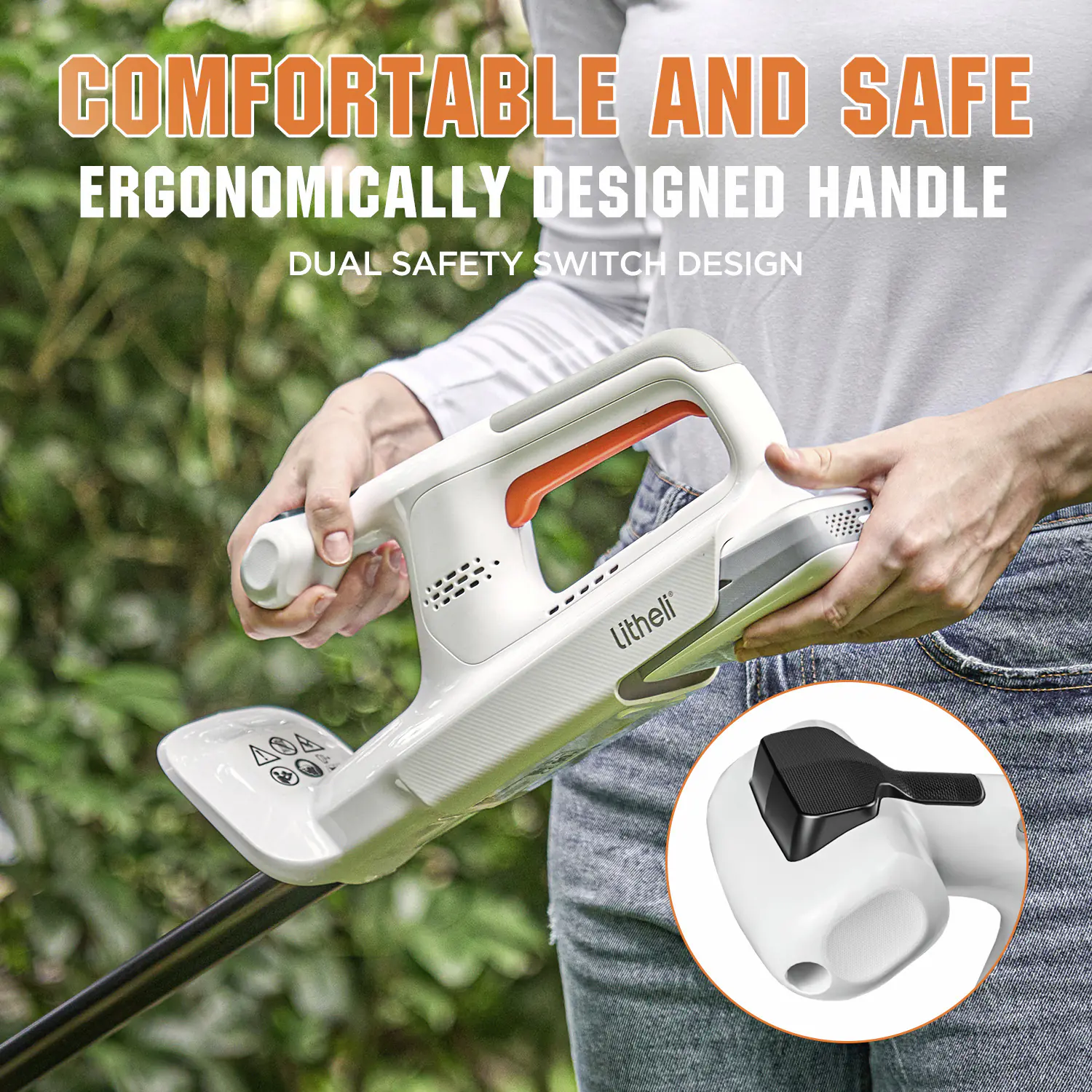 Litheli Akku-Heckenschere U20 20V 40 cm Schnittlänge inkl. Akku und Ladekabel