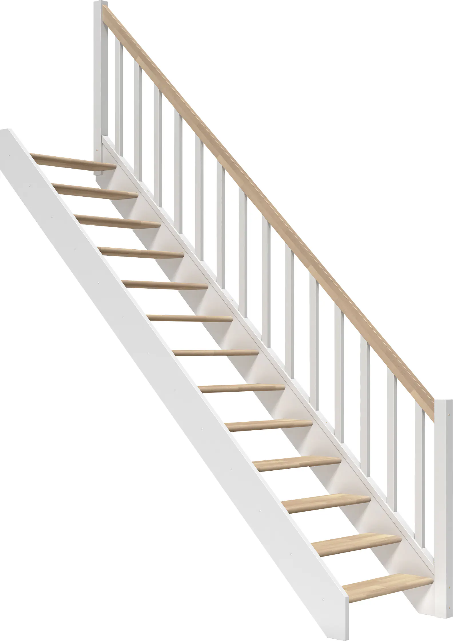 Dolle Raumspartreppen Paris gerade Buche weiß inkl. Geländer