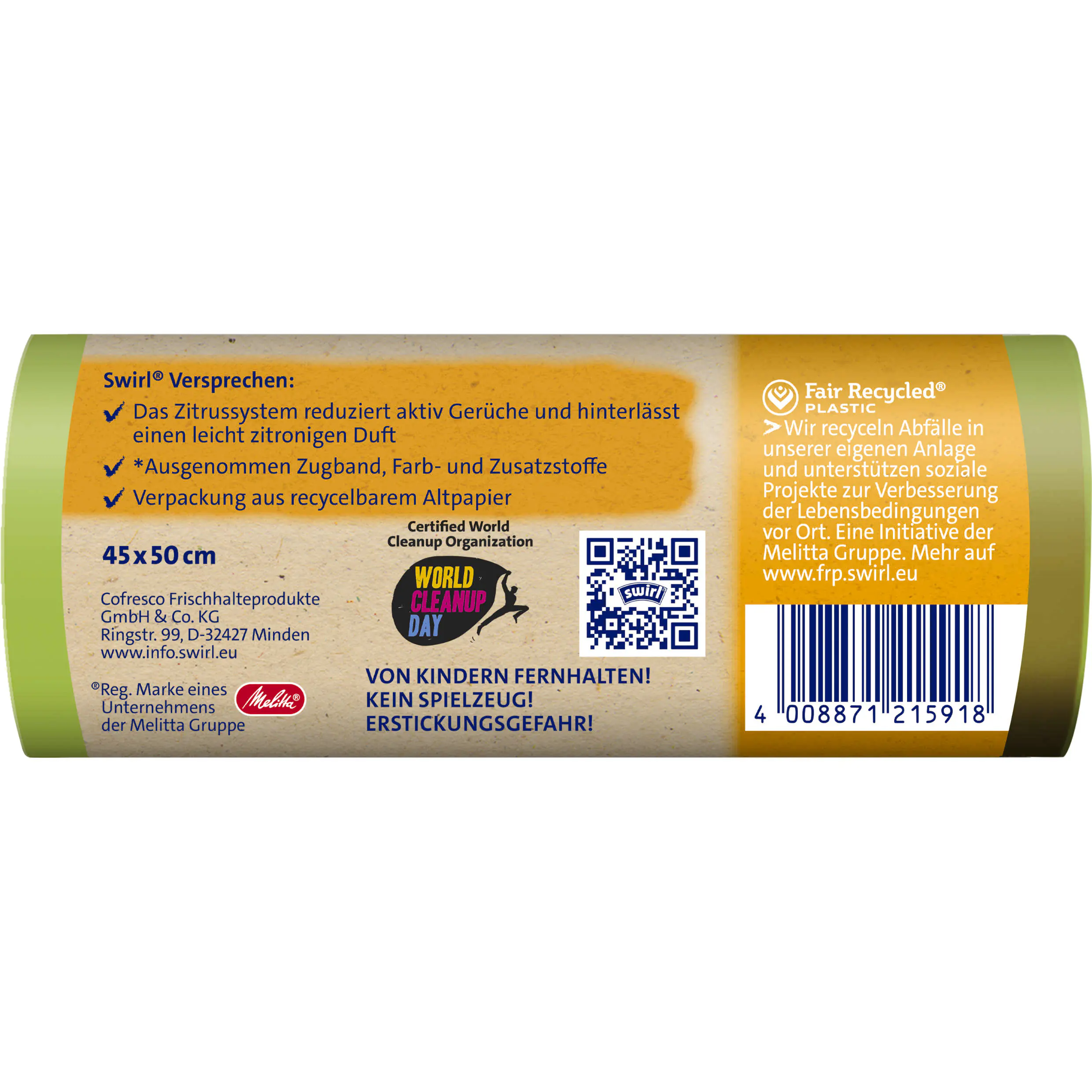Swirl® Aktive Frische Müllbeutel 20 L Reißfest & Dicht