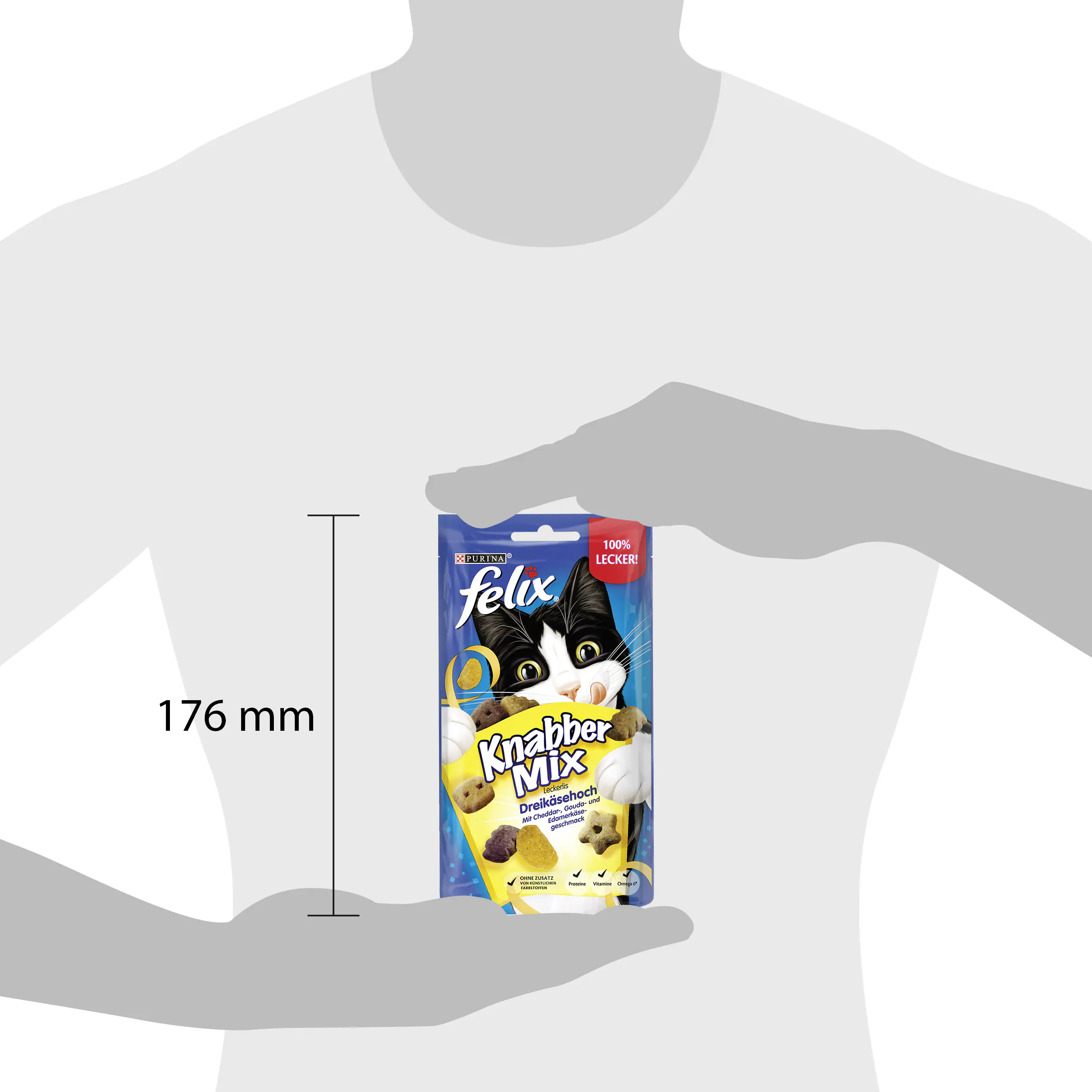 Felix Knabbermix Katzensnack Dreikäsehoch 60g Felix Knabbermix 60g