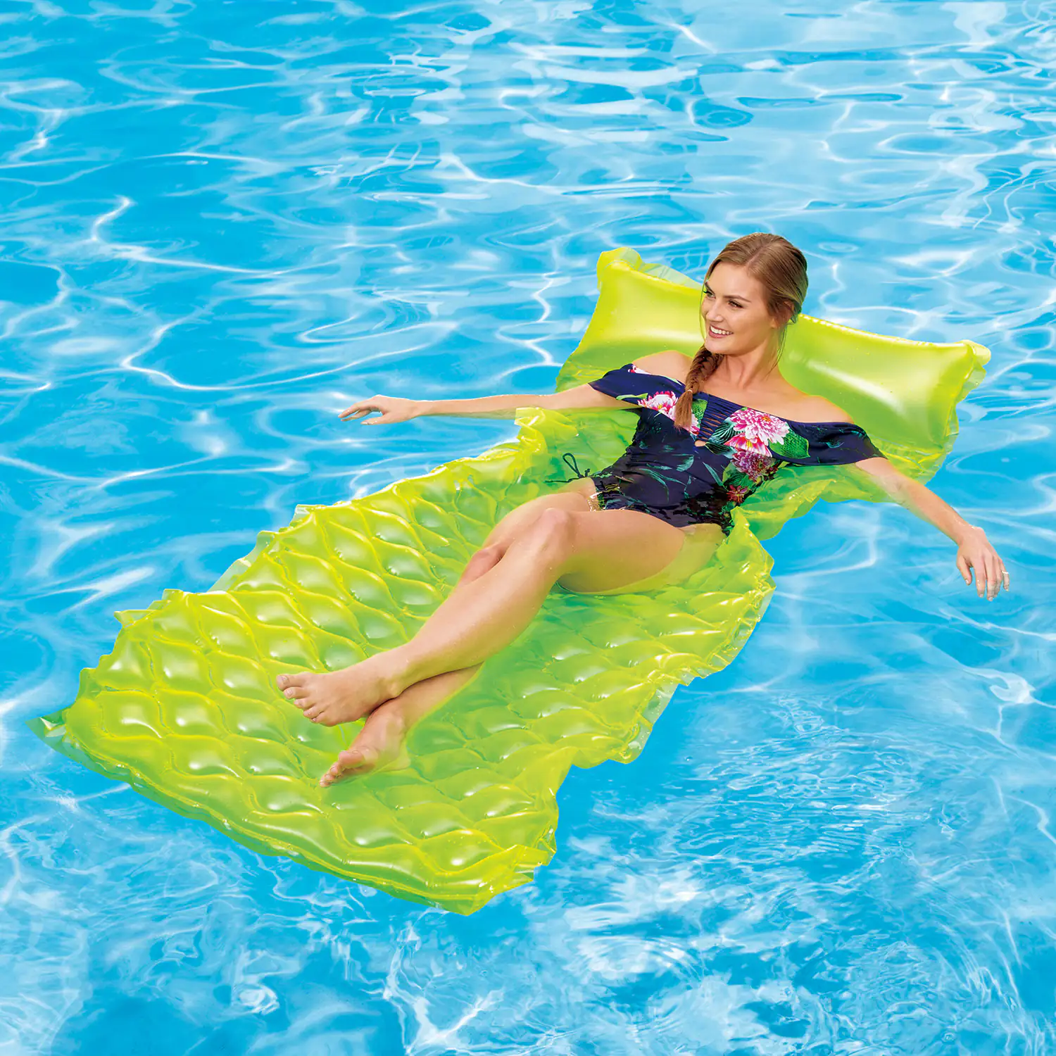 Summer Waves Luftmatratze Komfort neon gelb 1,75 m x 80 x 17 cm