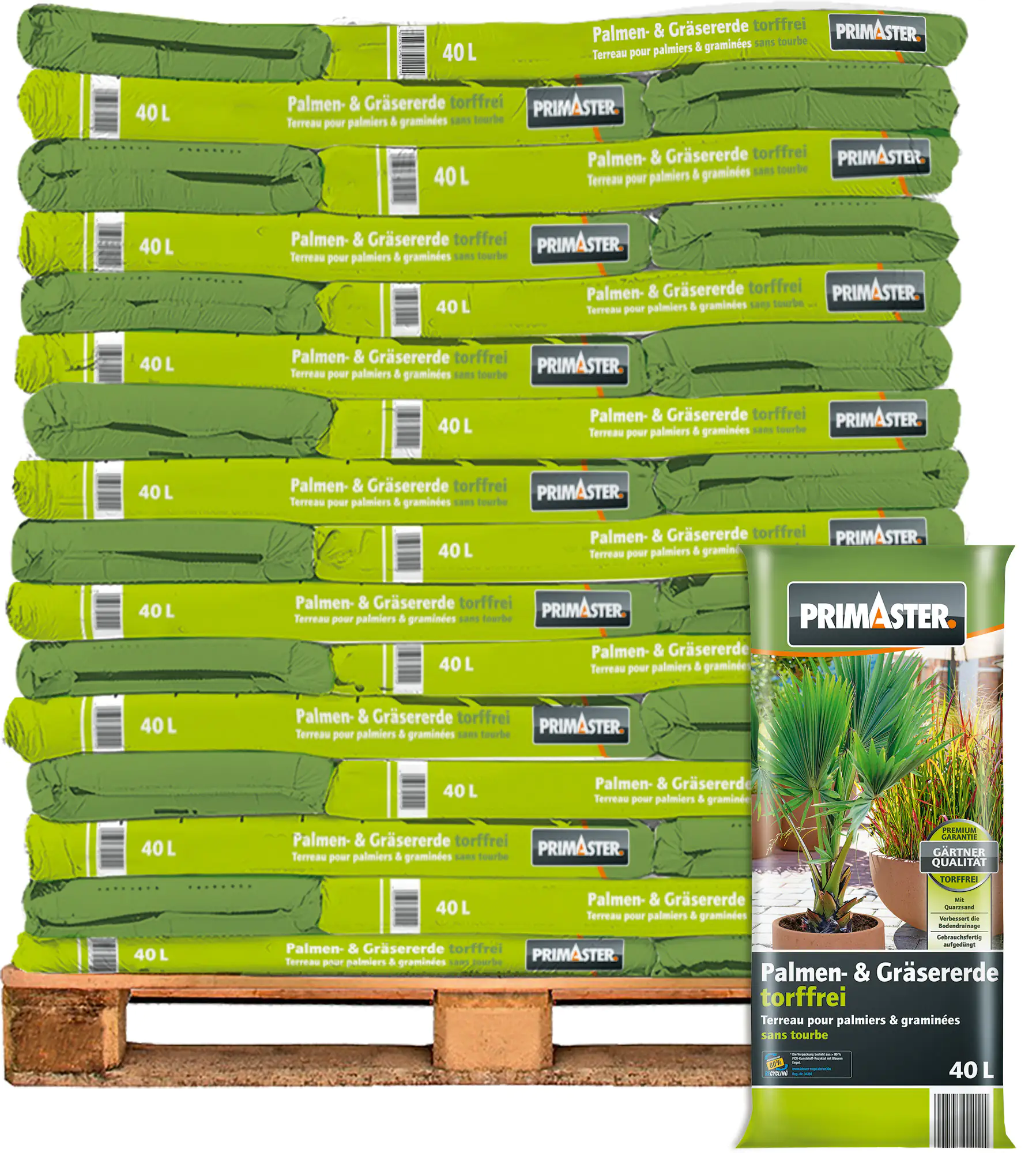Primaster Palmen und Gräsererde torffrei 40 L - Palettenabnahme 51 Pack Primaster Palmen und Gräsererde torffrei 40 L - Palettenabnahme 51 Pack